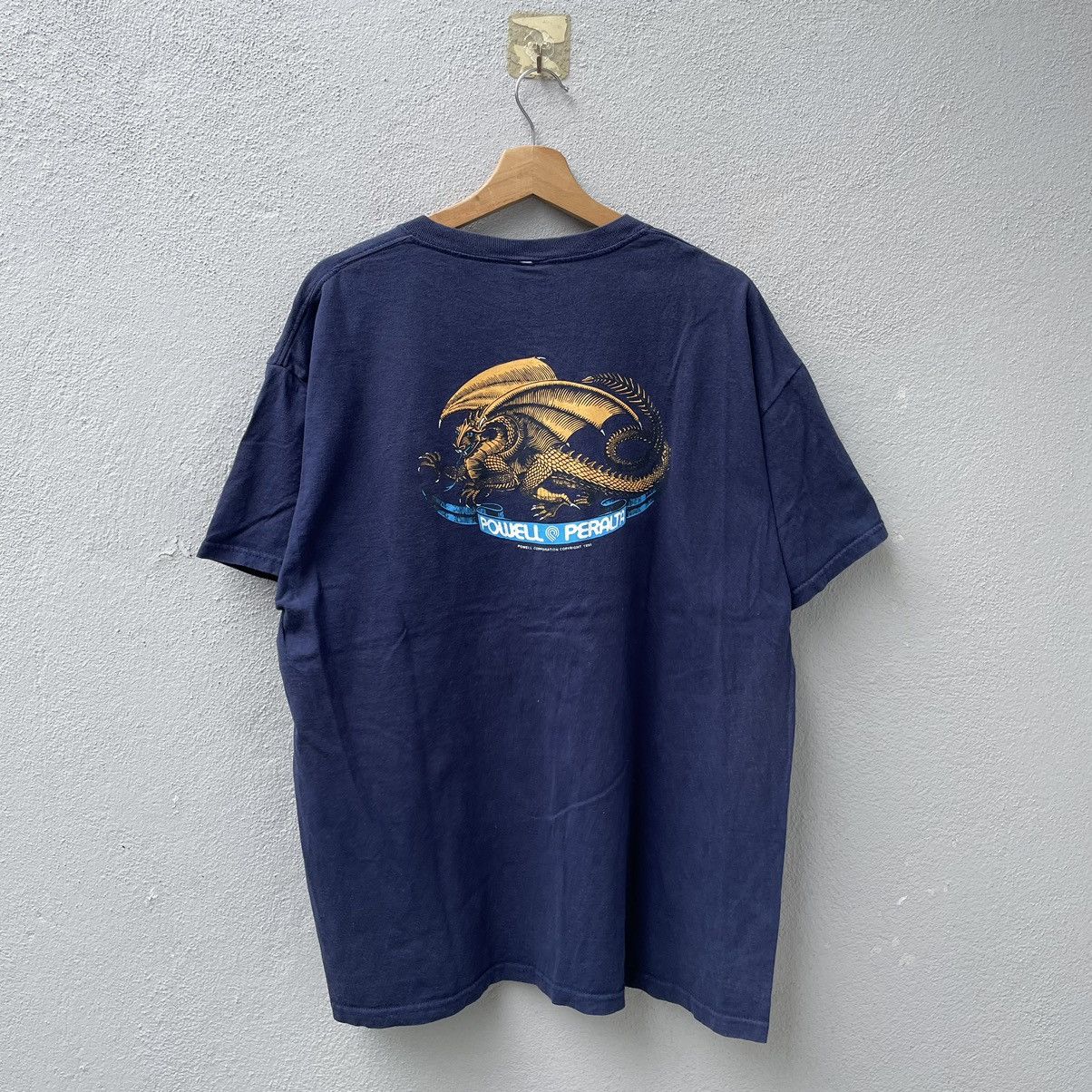 Image of Hook Ups x Powell Peralta Vintage Powell Peralta Skateboard Reissue 2005 Tee Shirt in Blue (Size XL