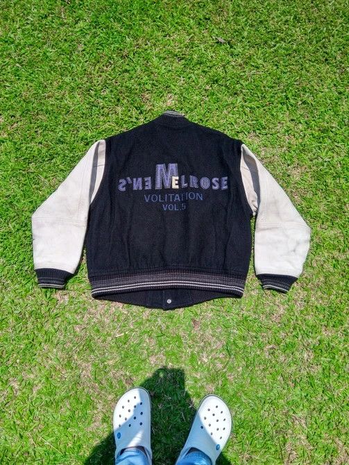 image of Melrose Varsity Jacket in Black, Men's (Size Large)
