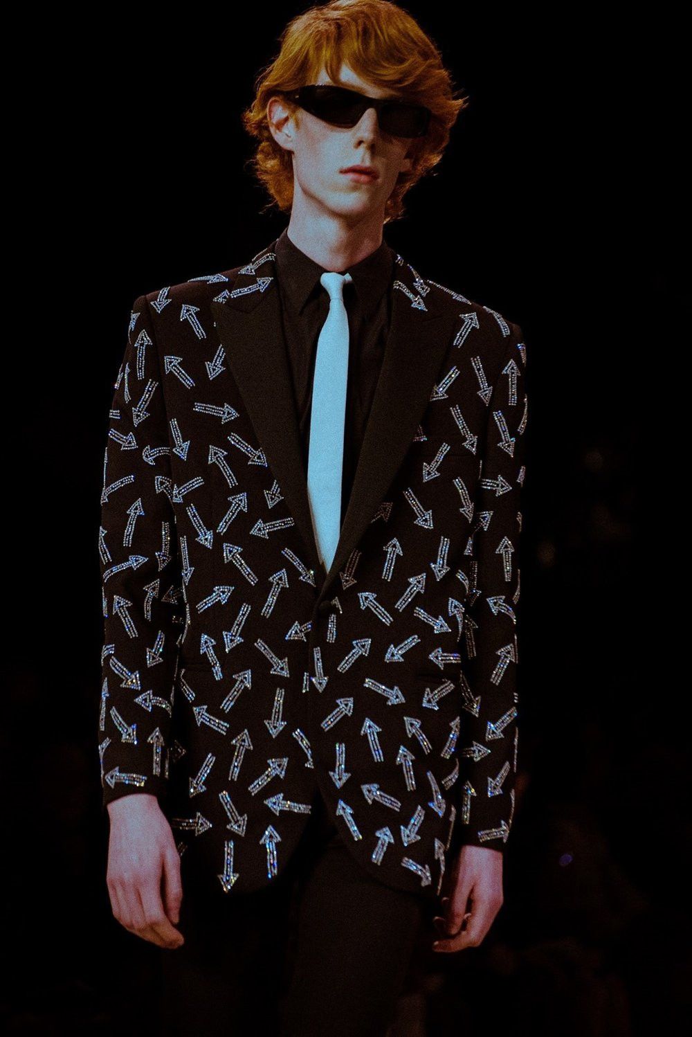 Celine Black Crystal Embellished Arrows Smoking Blazer Size US S / EU 44-46 / 1 - 2 Thumbnail