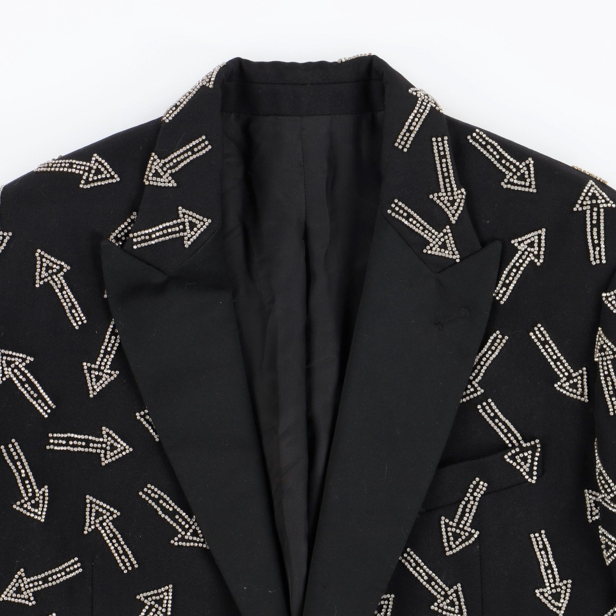Celine Black Crystal Embellished Arrows Smoking Blazer Size US S / EU 44-46 / 1 - 4 Thumbnail
