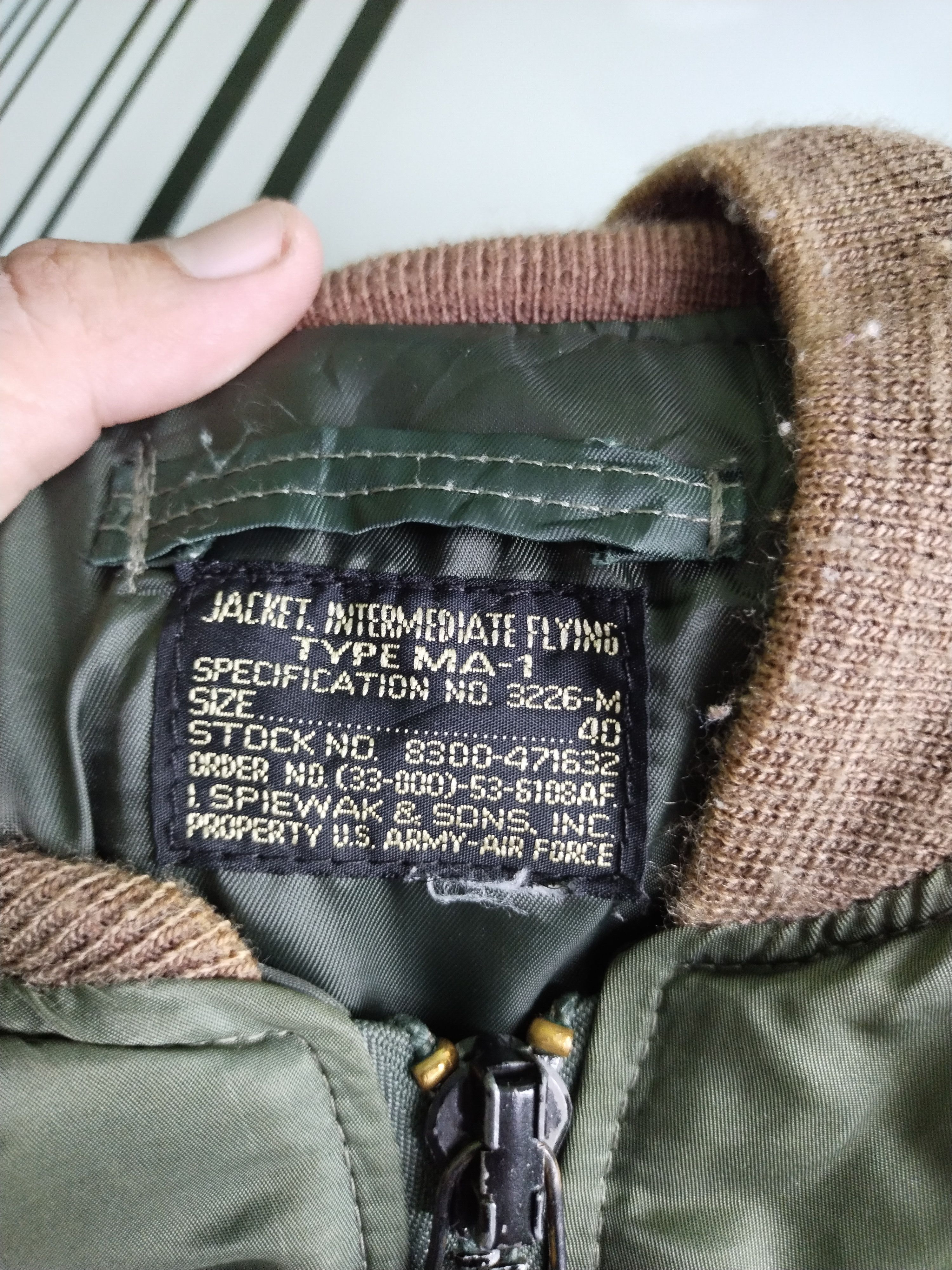 Other 🔥VTG TYPE MA-1 ARMY AIR FORCE BOMBER JACKET Size US L / EU 52-54 / 3 - 14 Thumbnail