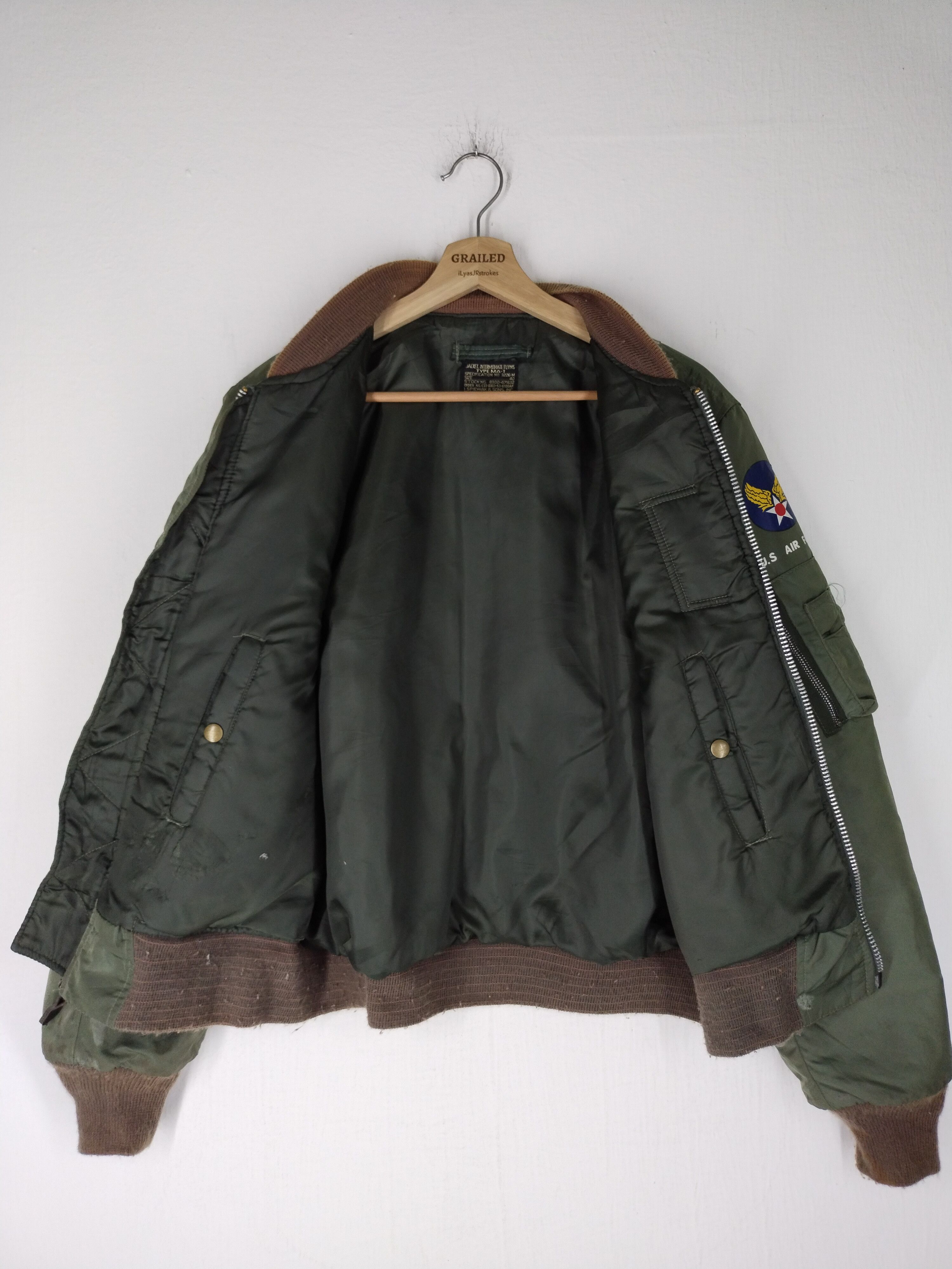 Other 🔥VTG TYPE MA-1 ARMY AIR FORCE BOMBER JACKET Size US L / EU 52-54 / 3 - 5 Thumbnail
