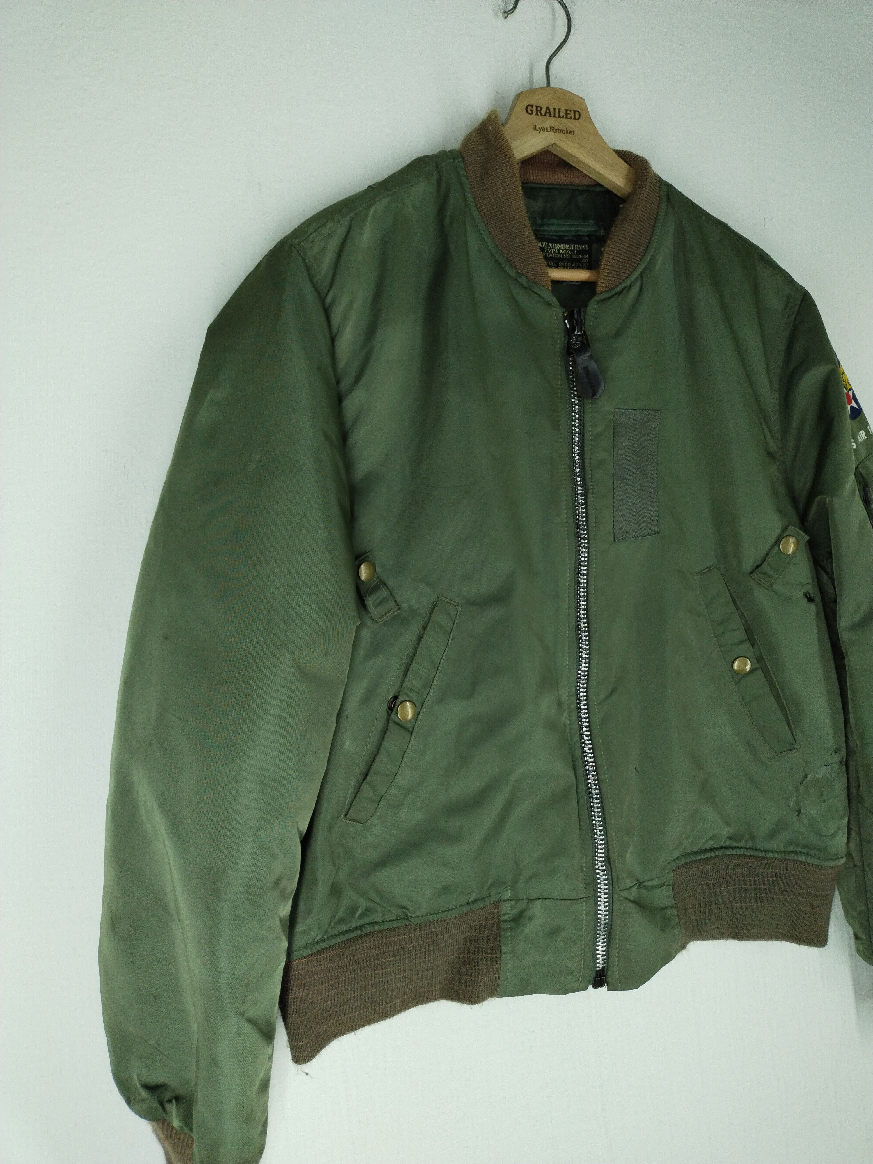 Other 🔥VTG TYPE MA-1 ARMY AIR FORCE BOMBER JACKET Size US L / EU 52-54 / 3 - 4 Thumbnail