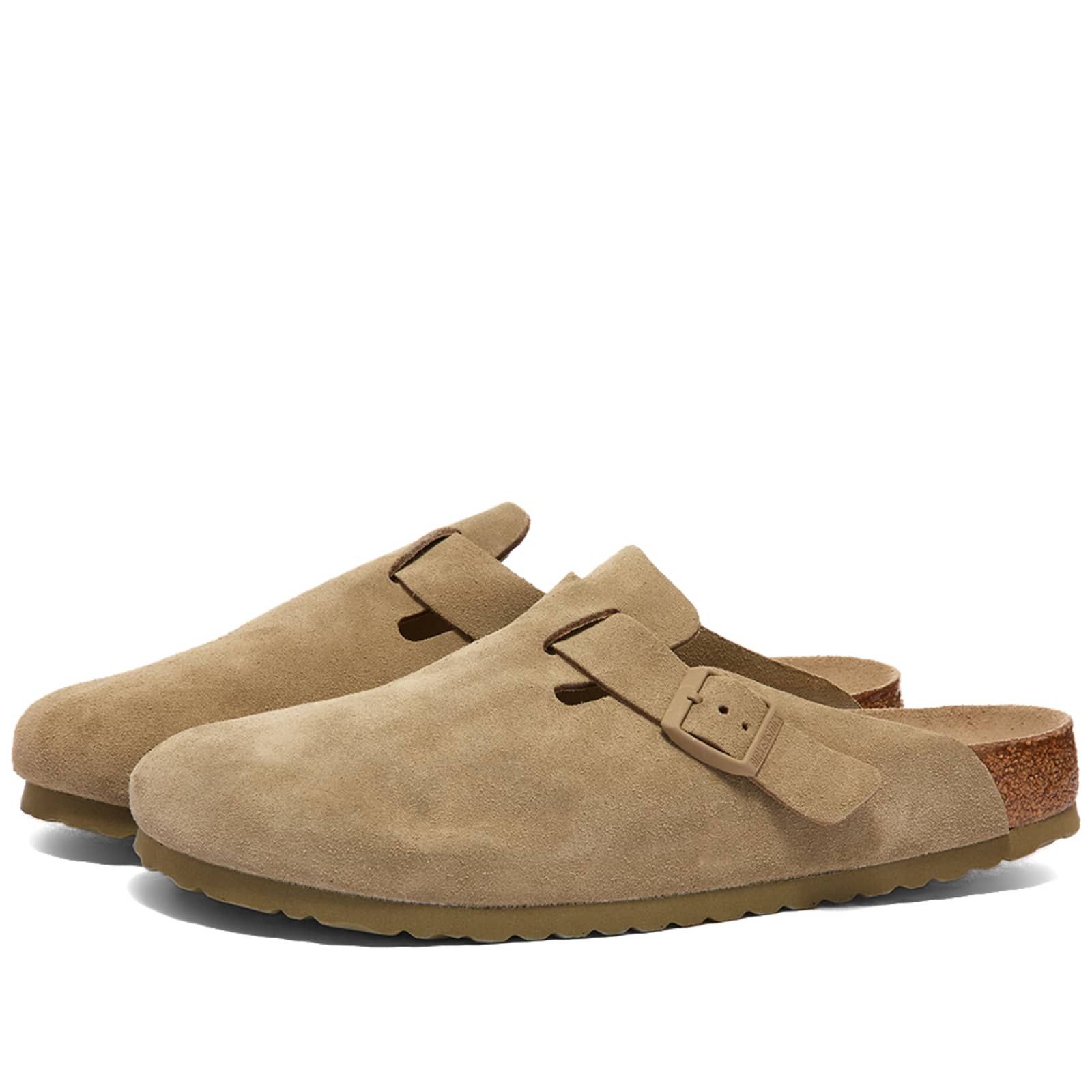 image of Birkenstock Boston Sfb Suede Faded Khaki 1019054 Us 8 Eu 41 Shoes, Men's