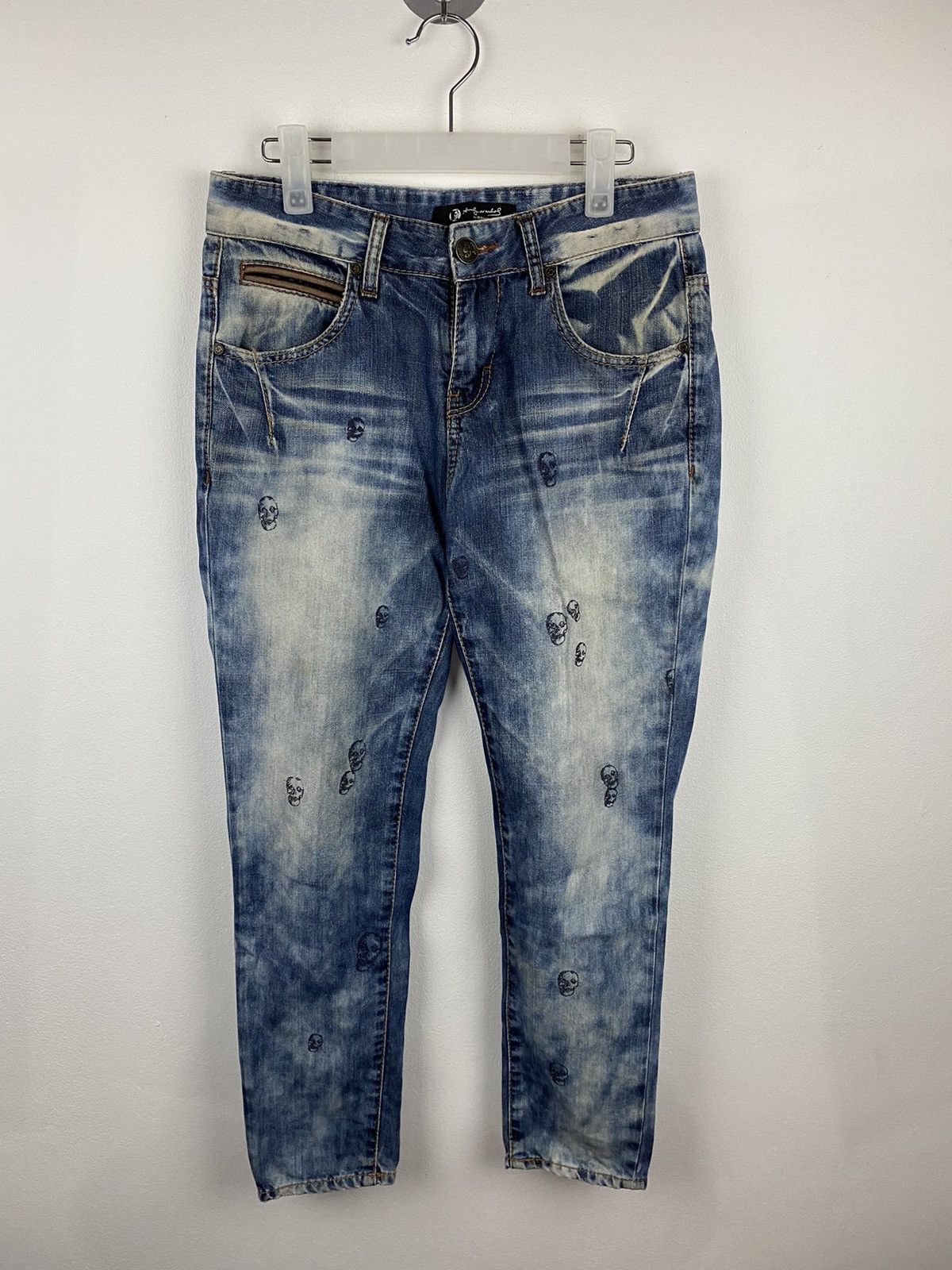 Andy Warhol Andy Warhol Skull Motive Denim Pants Size US 31 - 1 Thumbnail