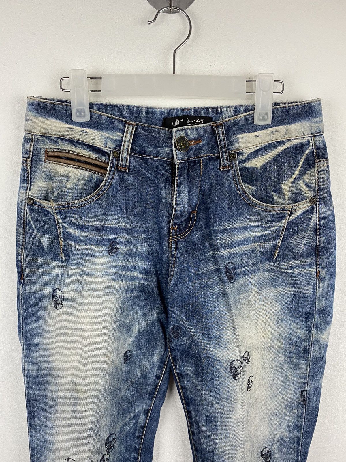Andy Warhol Andy Warhol Skull Motive Denim Pants Size US 31 - 2 Thumbnail