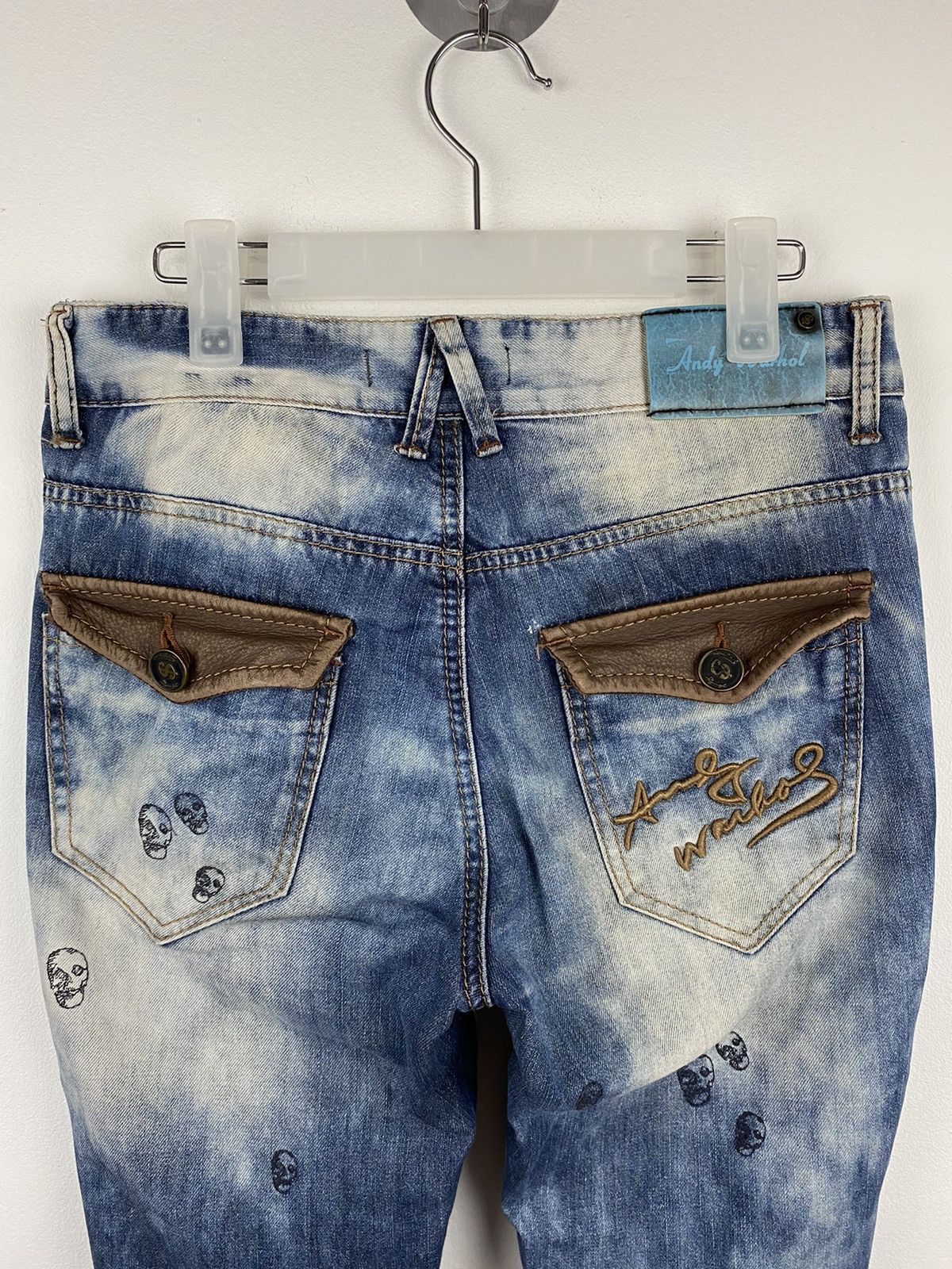 Andy Warhol Andy Warhol Skull Motive Denim Pants Size US 31 - 13 Thumbnail