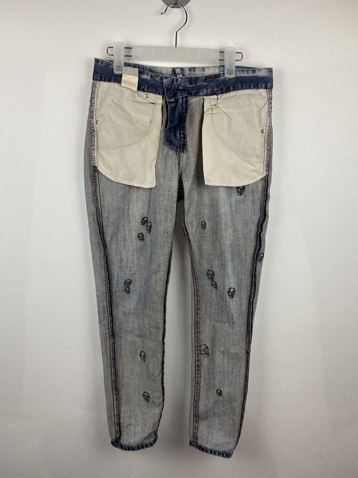 Andy Warhol Andy Warhol Skull Motive Denim Pants Size US 31 - 17 Thumbnail