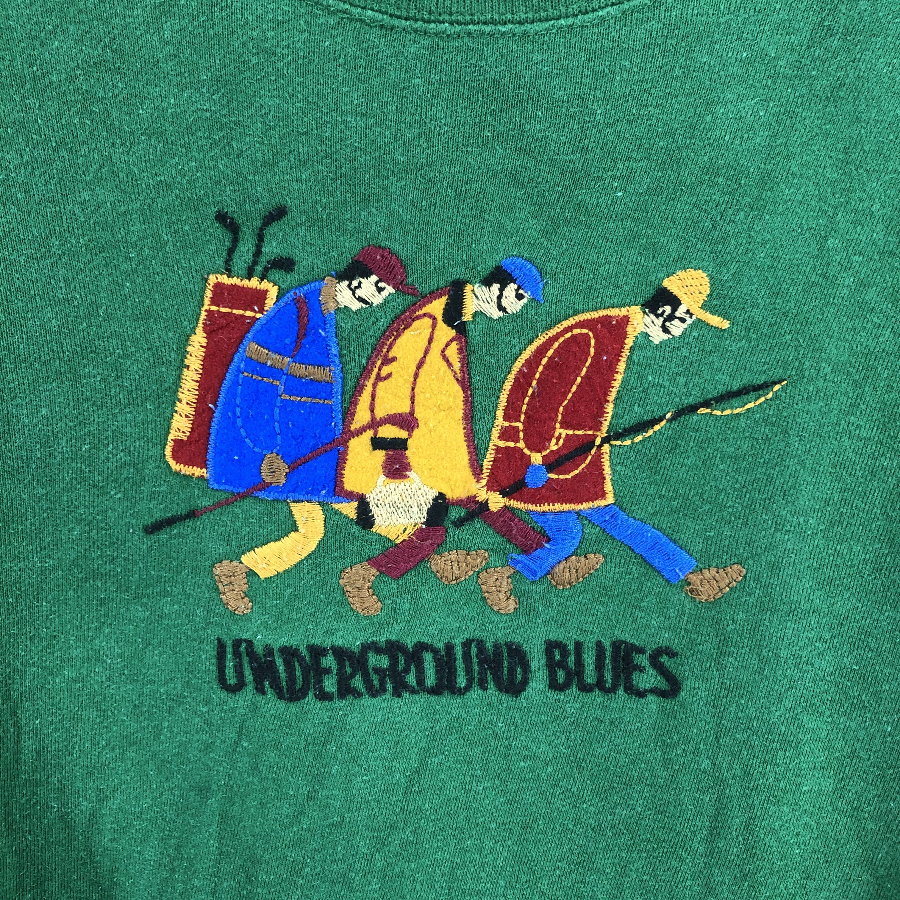 Japanese Brand UNDERGROUND BLUE Crew Neck Sweatshirt #2738-99 Size US M / EU 48-50 / 2 - 3 Thumbnail