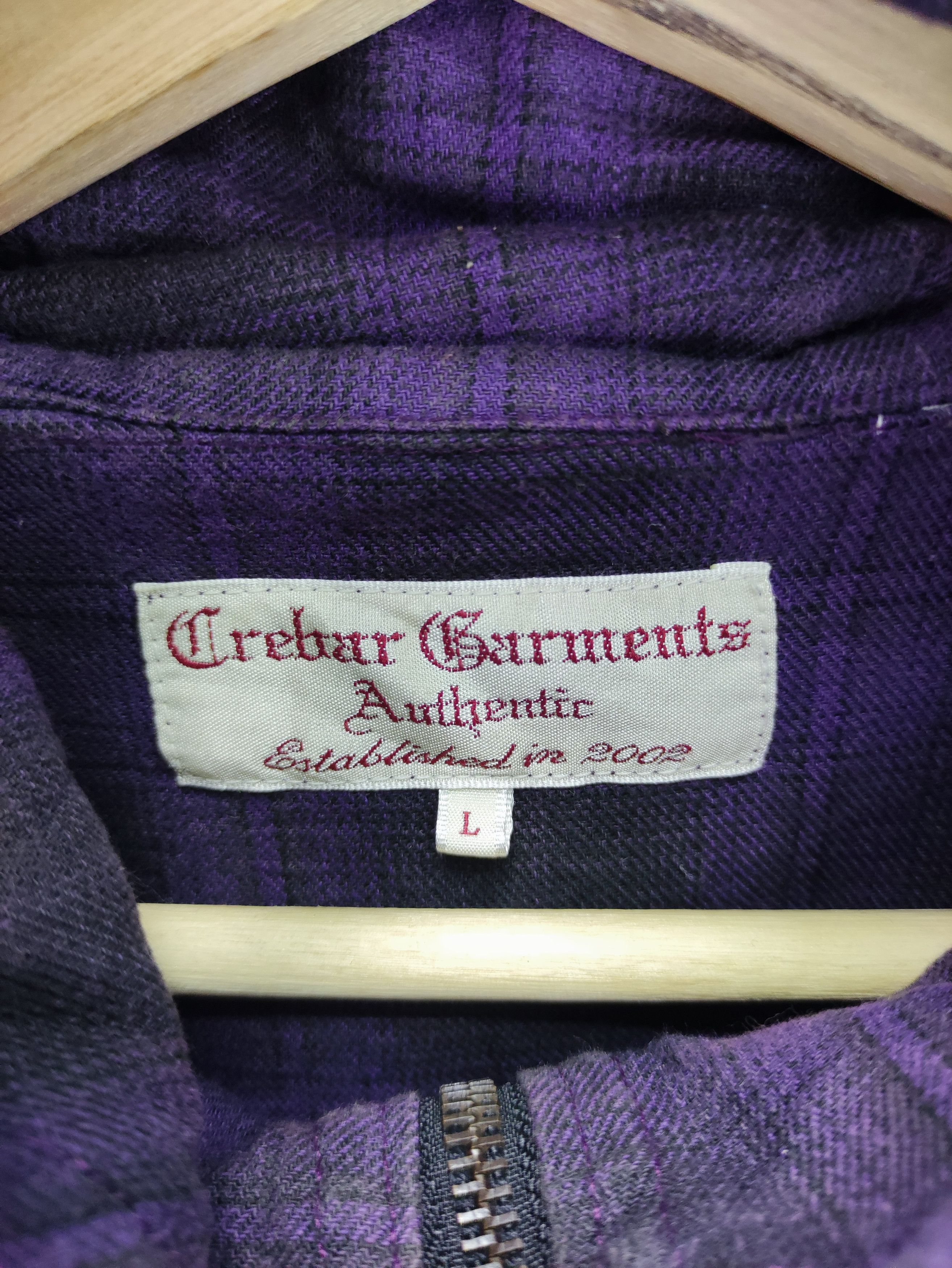 Japanese Brand Vintage Sweater Checkered Zipper Hoodie By Crebar Garments Size US M / EU 48-50 / 2 - 3 Thumbnail