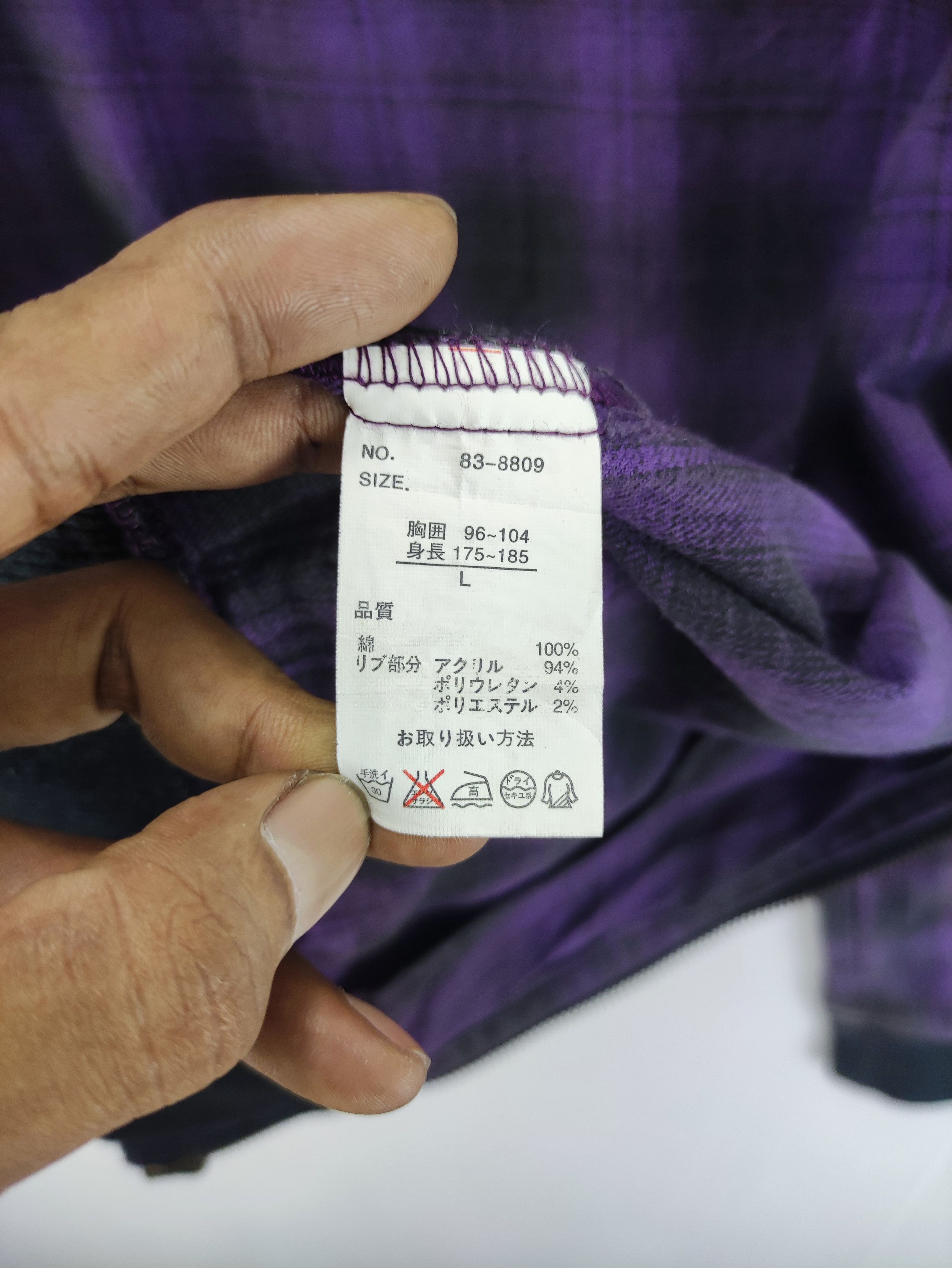 Japanese Brand Vintage Sweater Checkered Zipper Hoodie By Crebar Garments Size US M / EU 48-50 / 2 - 5 Thumbnail