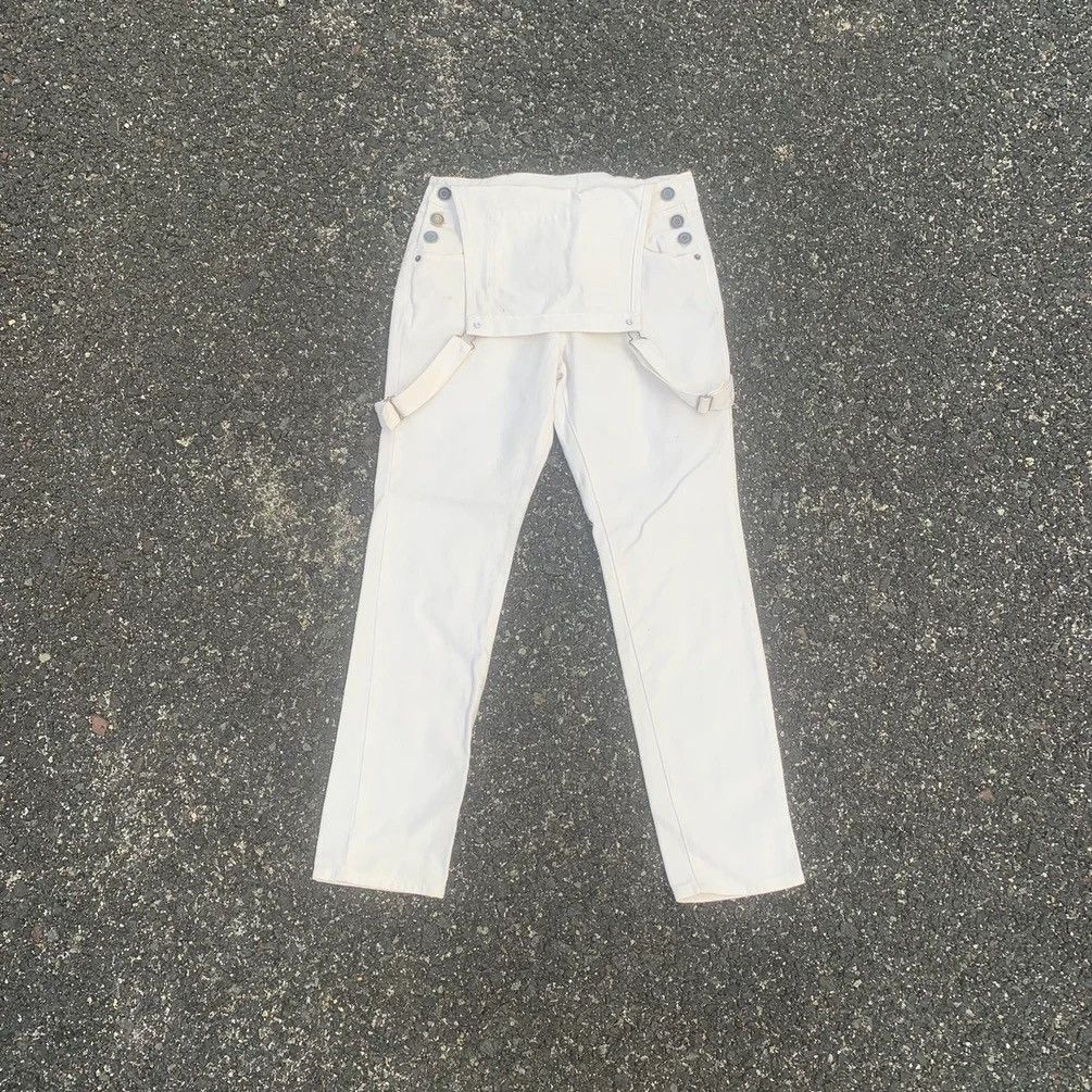 image of Whites Japanese Vintage Overalls Blank Jumpsuits W29 in White, Men's