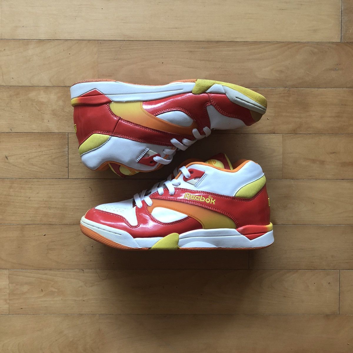 Pre-owned Reebok Court Victory Pump Us9 Shoes In Orange