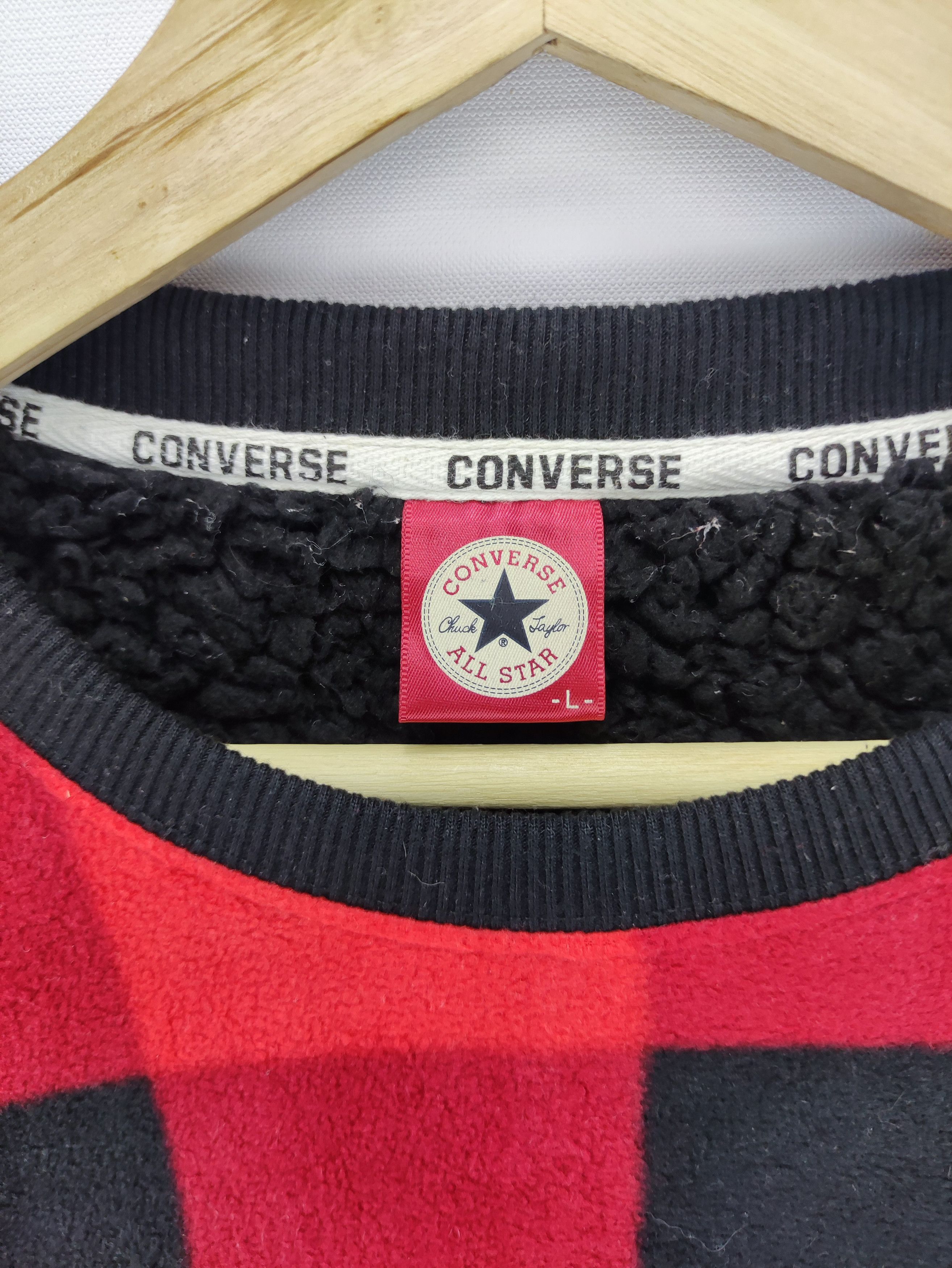 Converse Vintage Converse Checkered Lining Sherpa Sweatshirt Jumper Size US L / EU 52-54 / 3 - 2 Thumbnail