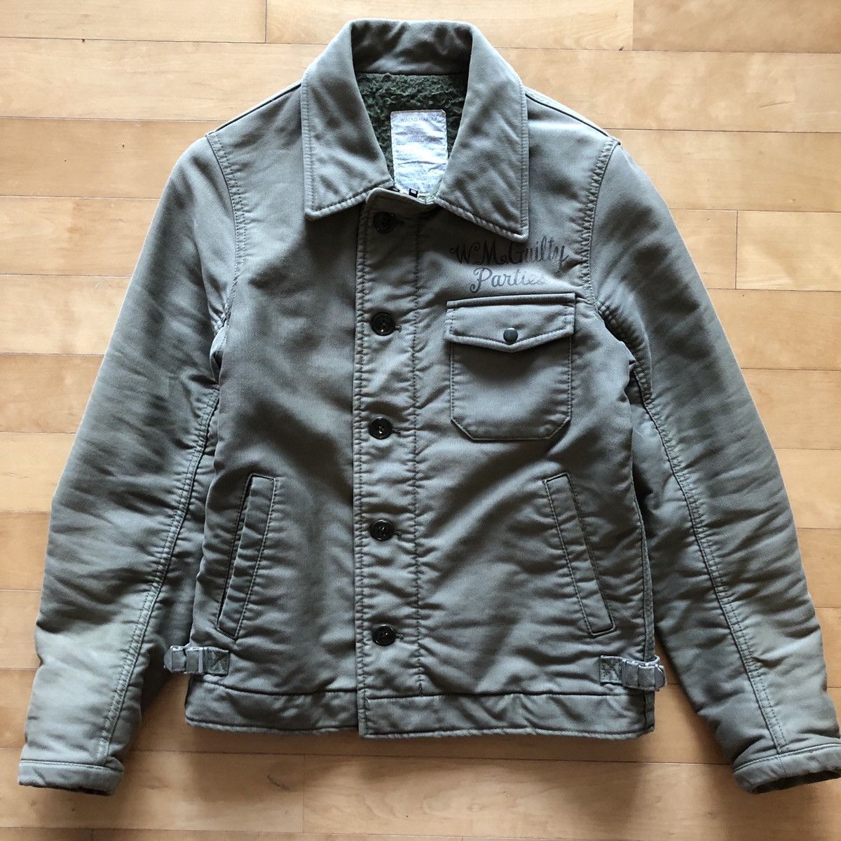 image of Guilty Parties x Wacko Maria A-2 Deck Jacket S in Olive, Men's (Size Small)