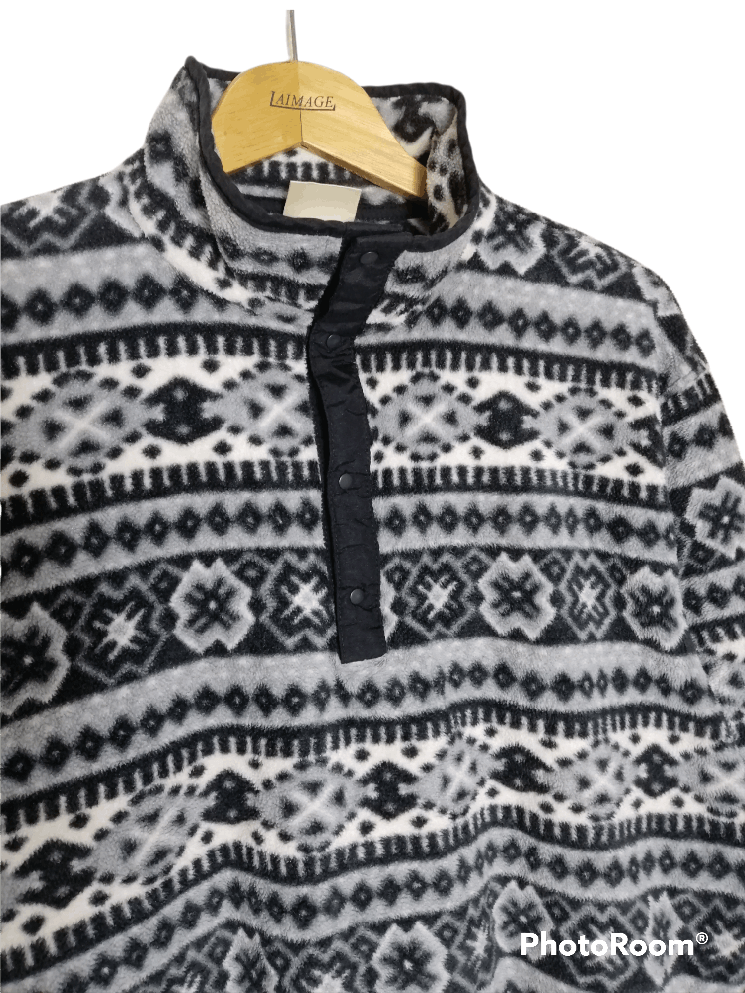 L.L. Bean Vintage Printed Fleece LL Bean Pullover Button Snaps Size US M / EU 48-50 / 2 - 2 Thumbnail