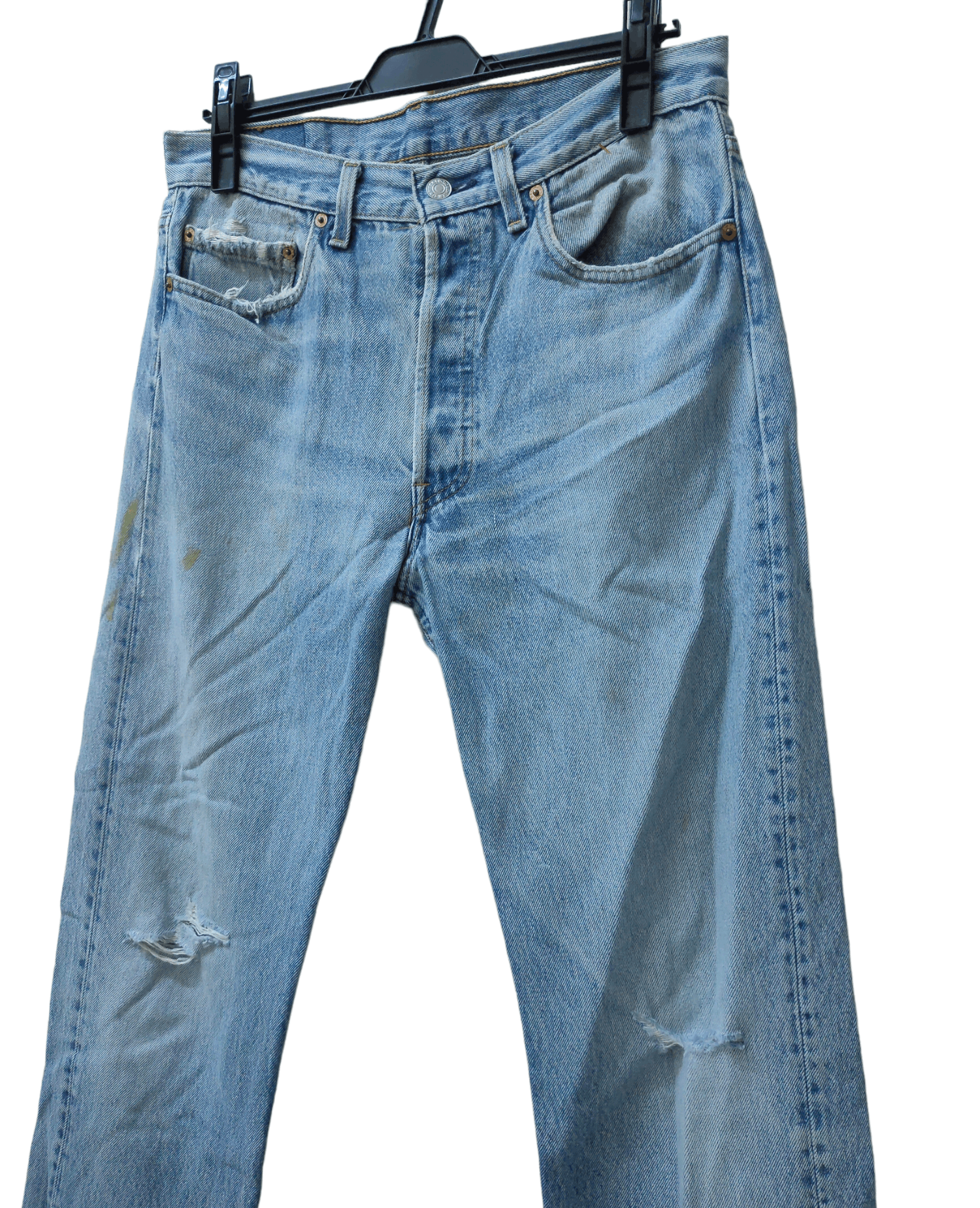 image of Levi's 501Xx Vintage 90's Kurt Cobain Style Distressed Jeans in Blue, Men's (Size 32)