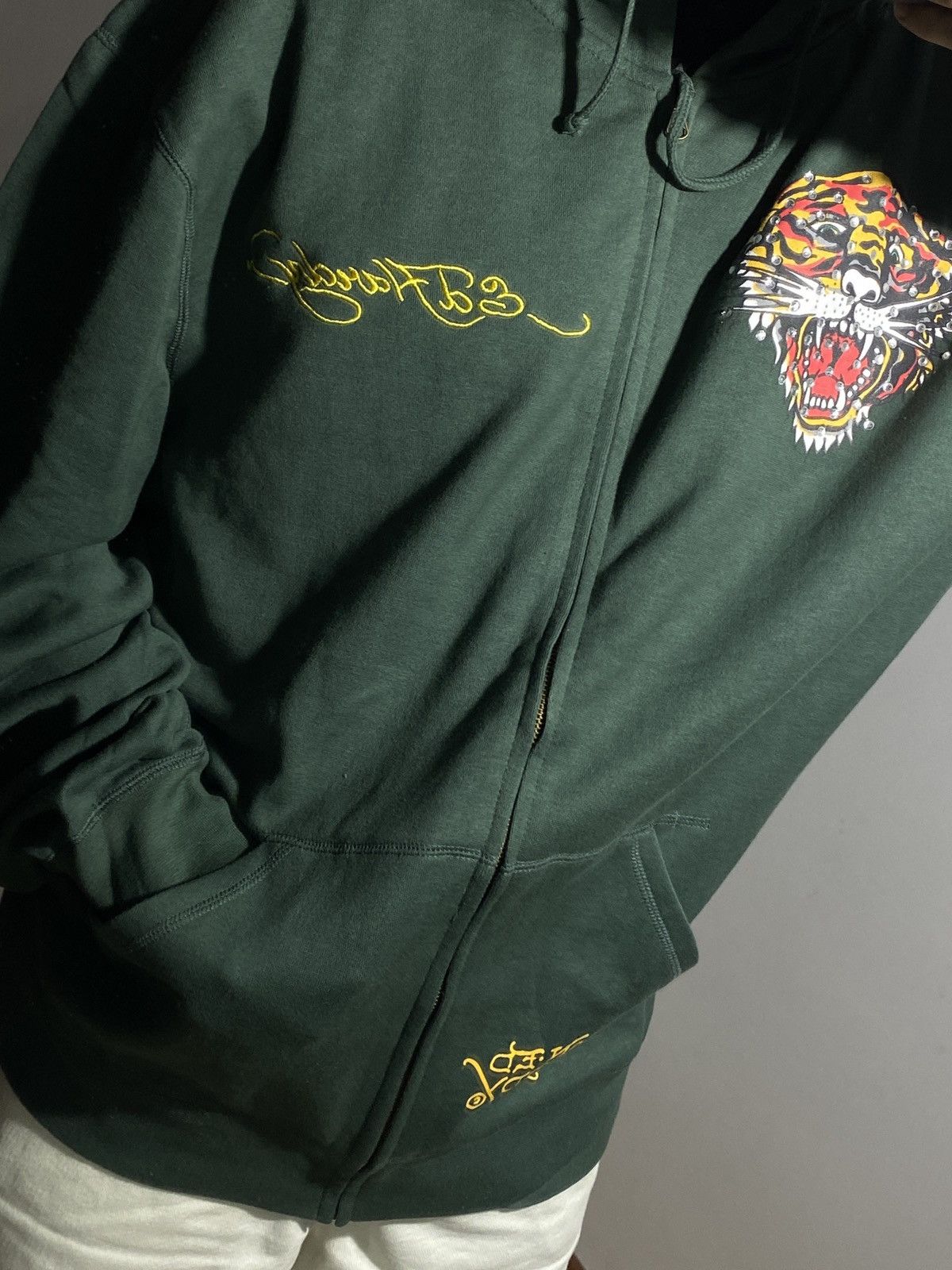 Ed Hardy Vintage 00s Ed Hardy by Christian Audigier men’s zip hoodie Size US XXL / EU 58 / 5 - 7 Thumbnail