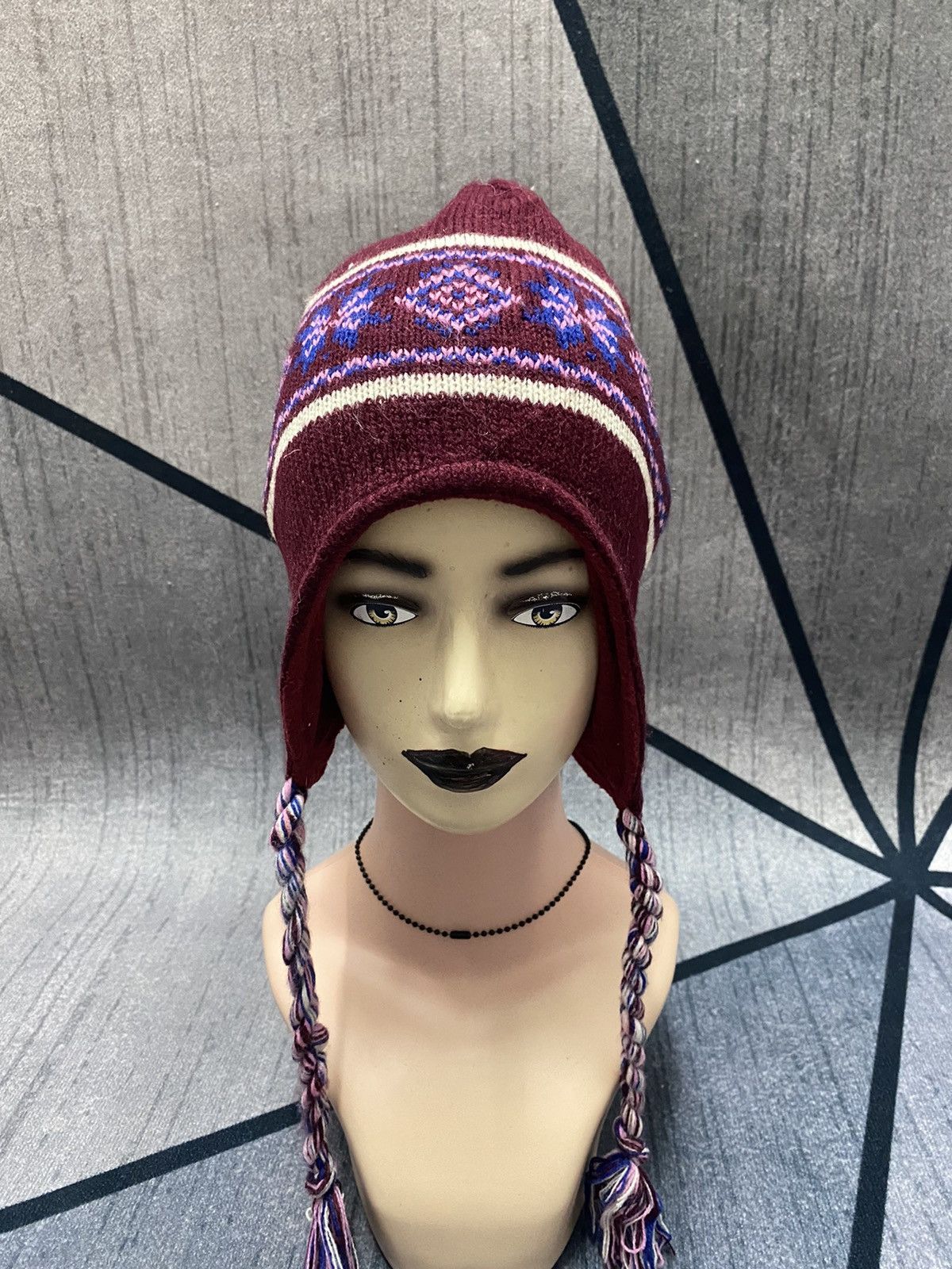 Japanese Brand Japanese Unbrand Trapper Native Design Beanie Hat Size ONE SIZE - 4 Thumbnail