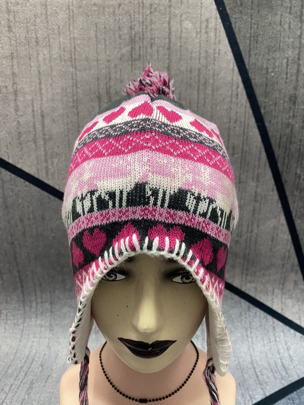 Japanese Brand Japanese Unbrand Trapper Native Design Beanie Hat Size ONE SIZE - 2 Thumbnail