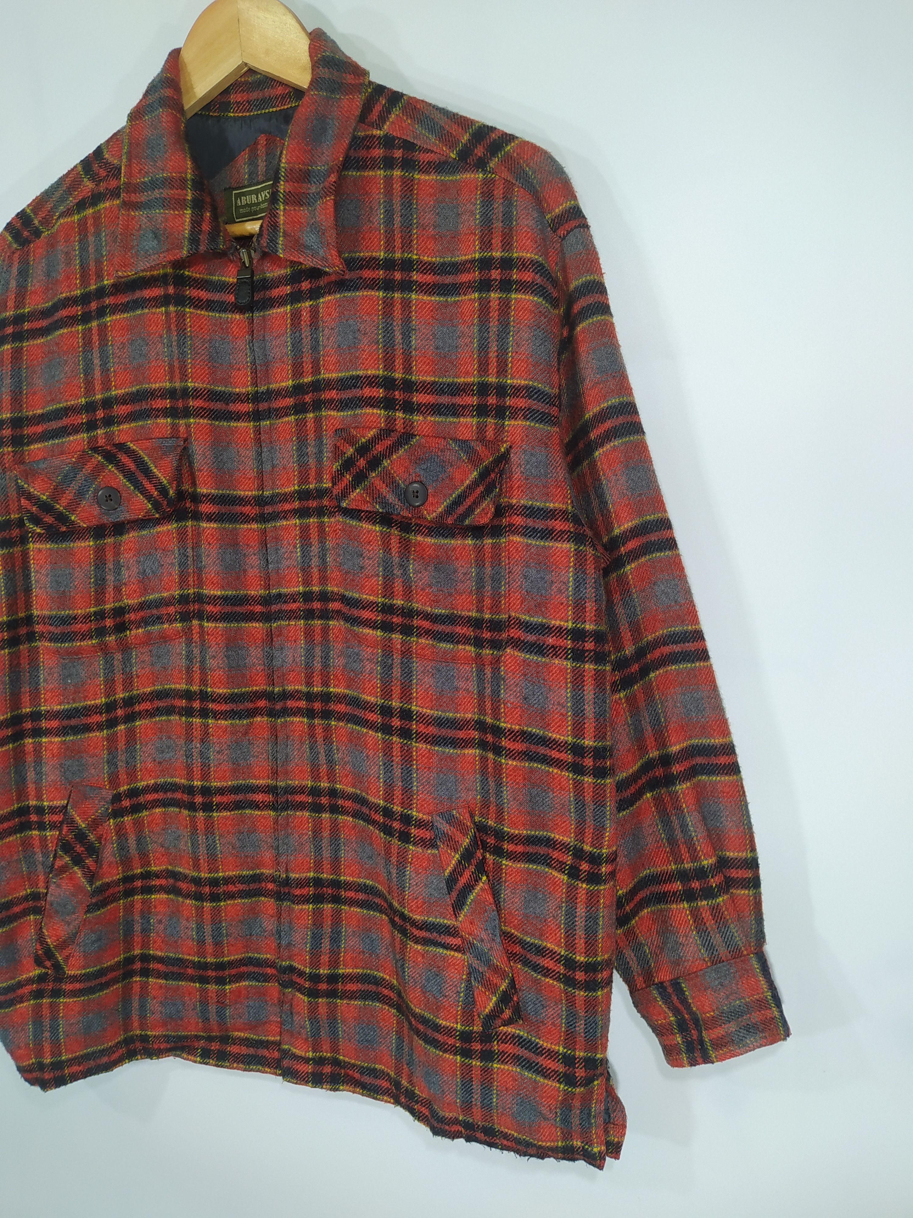 Flannel × Japanese Brand × Vintage Vintage Aburaysia Zipped Flannel Jacket Size US M / EU 48-50 / 2 - 3 Thumbnail