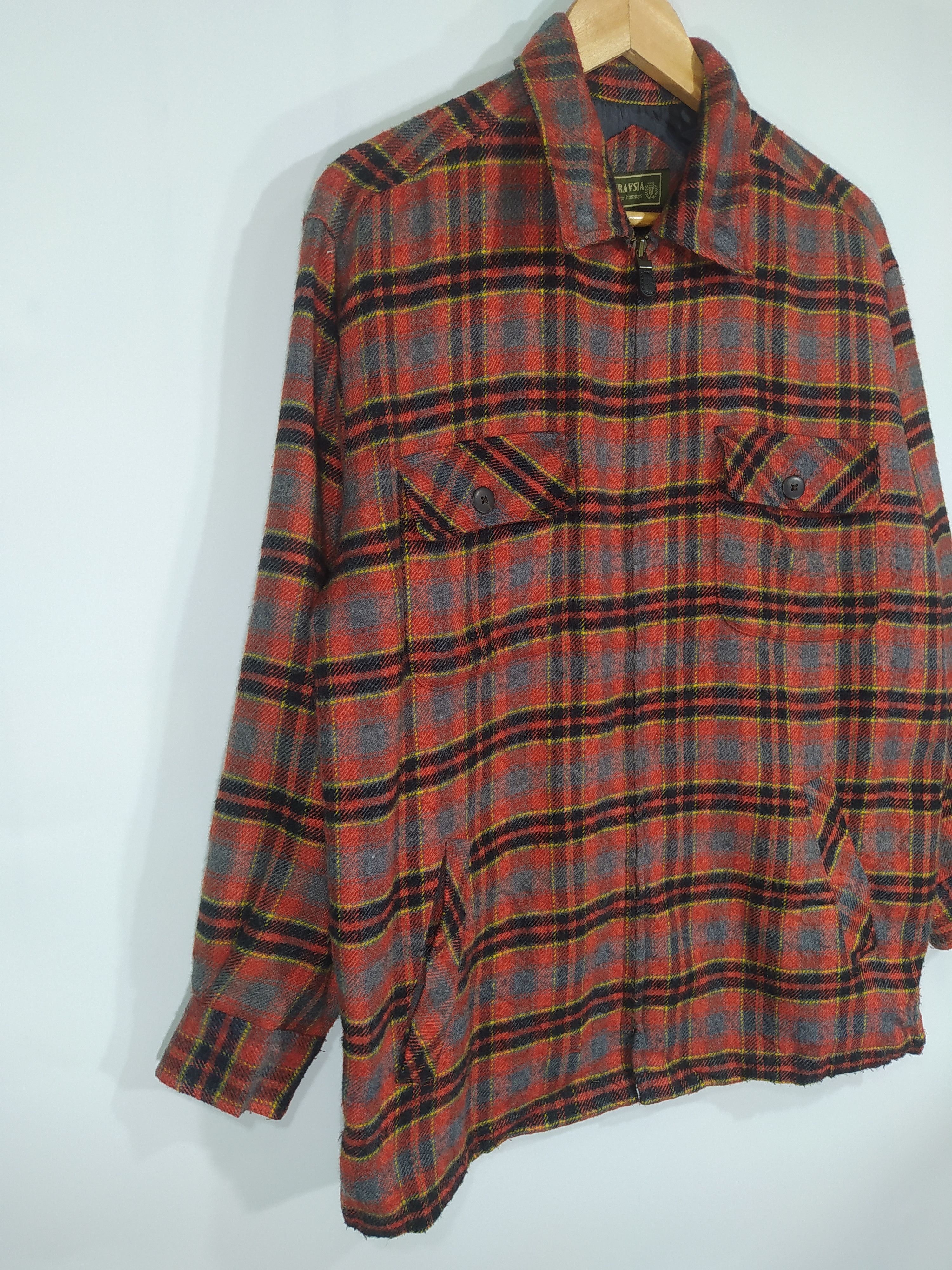 Flannel × Japanese Brand × Vintage Vintage Aburaysia Zipped Flannel Jacket Size US M / EU 48-50 / 2 - 2 Thumbnail