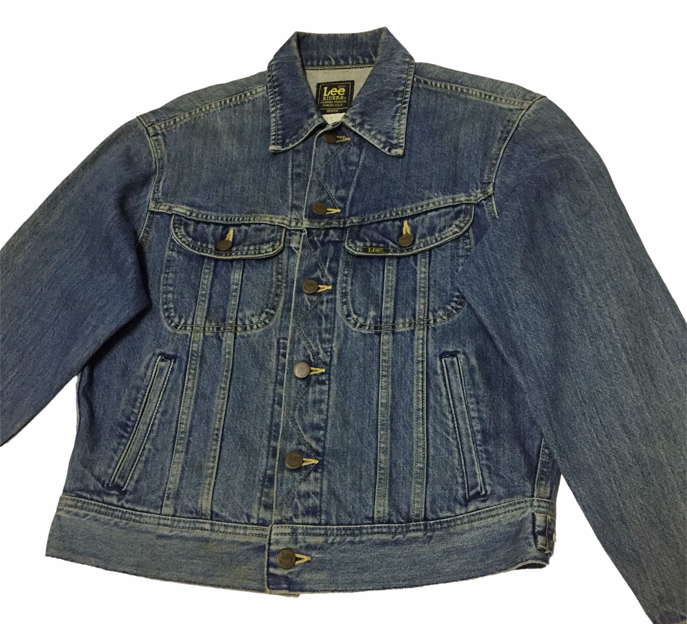 Vintage VINTAGE LEE RIDERS EDWIN KANSAS TRUCKER DENIM JEANS JACKET Size US M / EU 48-50 / 2 - 3 Thumbnail