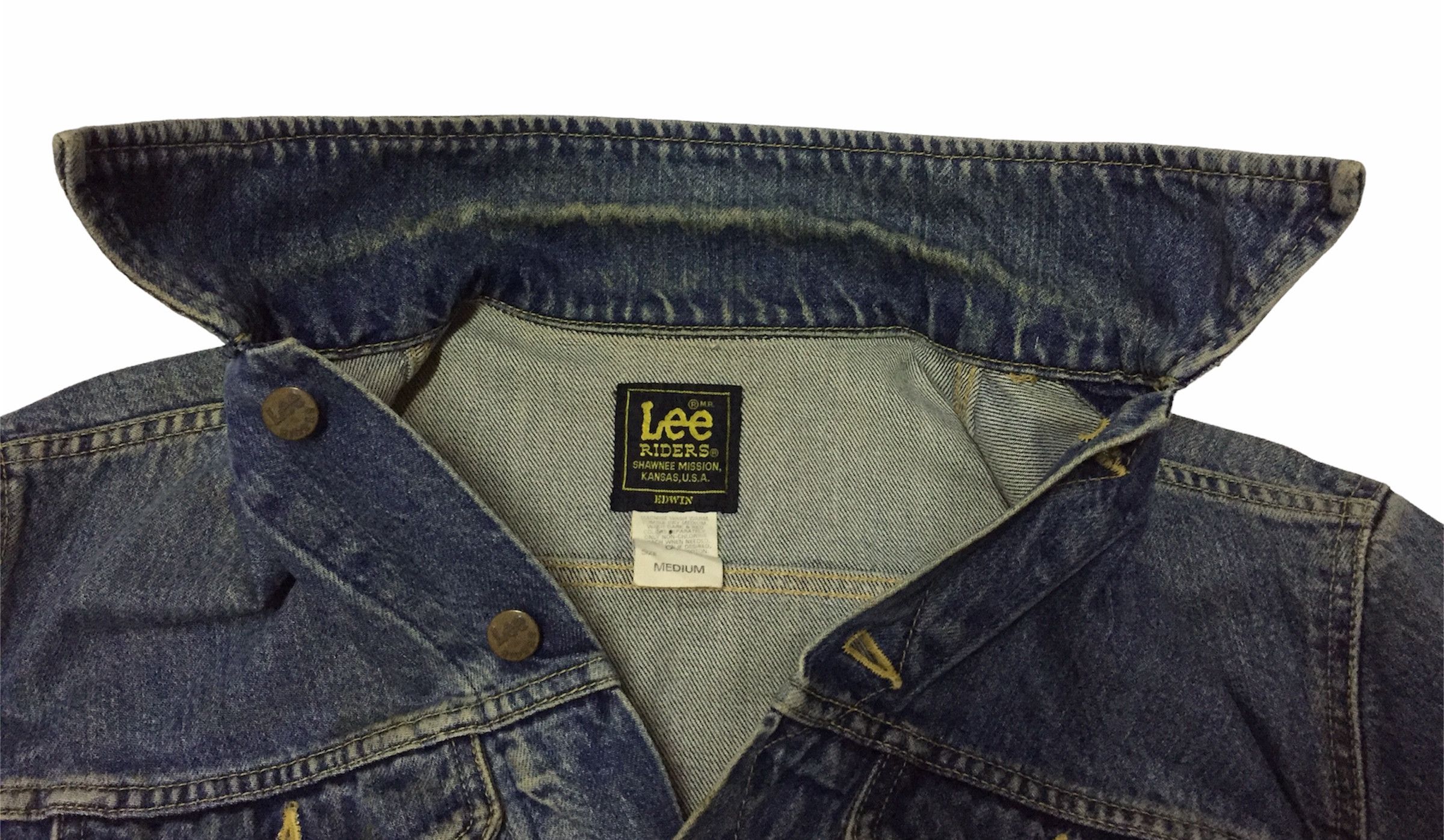 Vintage VINTAGE LEE RIDERS EDWIN KANSAS TRUCKER DENIM JEANS JACKET Size US M / EU 48-50 / 2 - 5 Thumbnail