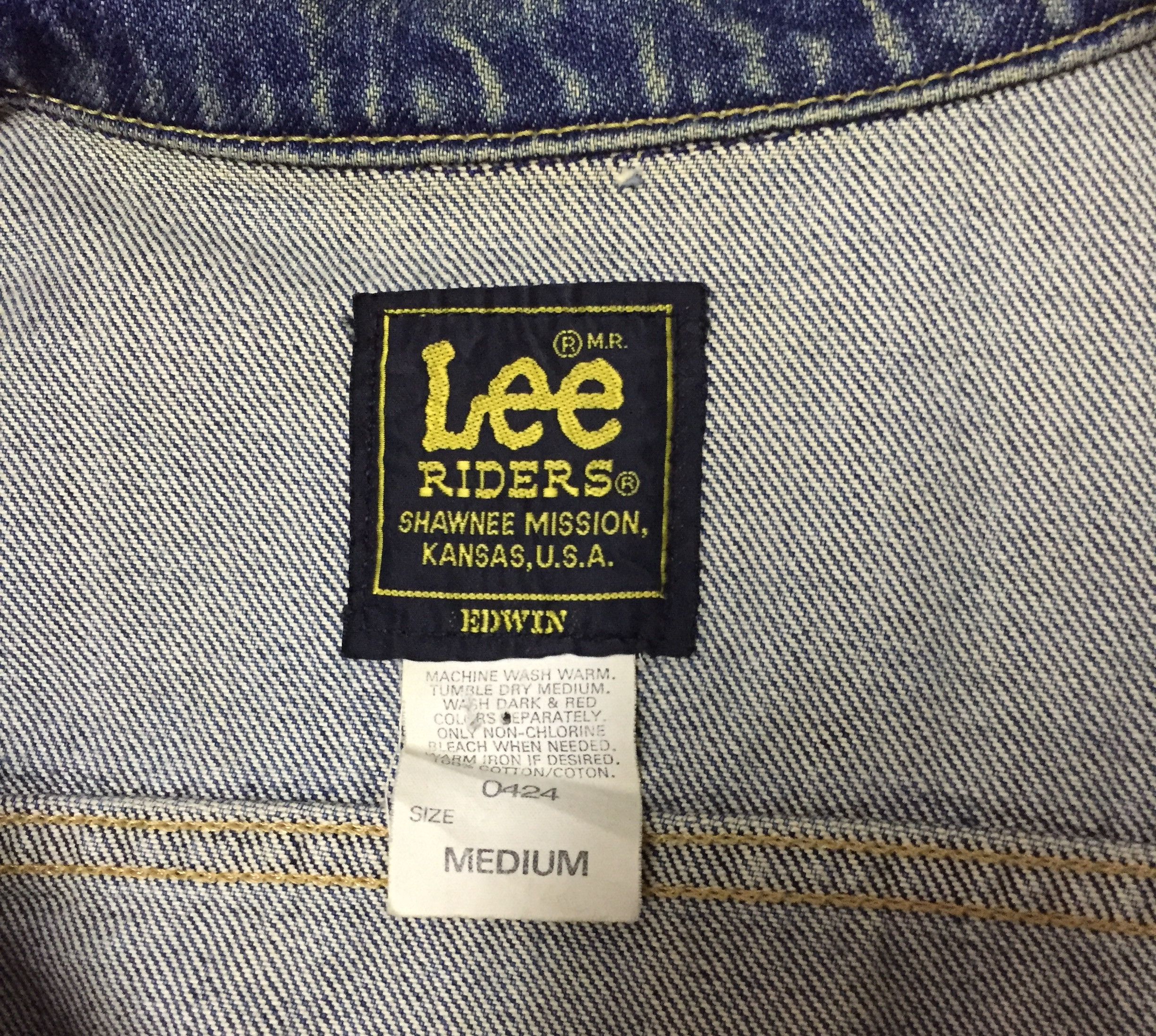 Vintage VINTAGE LEE RIDERS EDWIN KANSAS TRUCKER DENIM JEANS JACKET Size US M / EU 48-50 / 2 - 6 Thumbnail