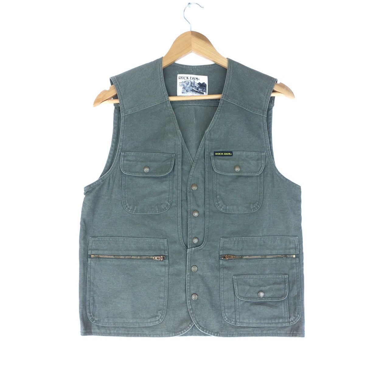 Japanese Brand × Vintage Vintage 80s RUCK DAM hunting Vest Denim Size M Size US M / EU 48-50 / 2 - 1 Thumbnail