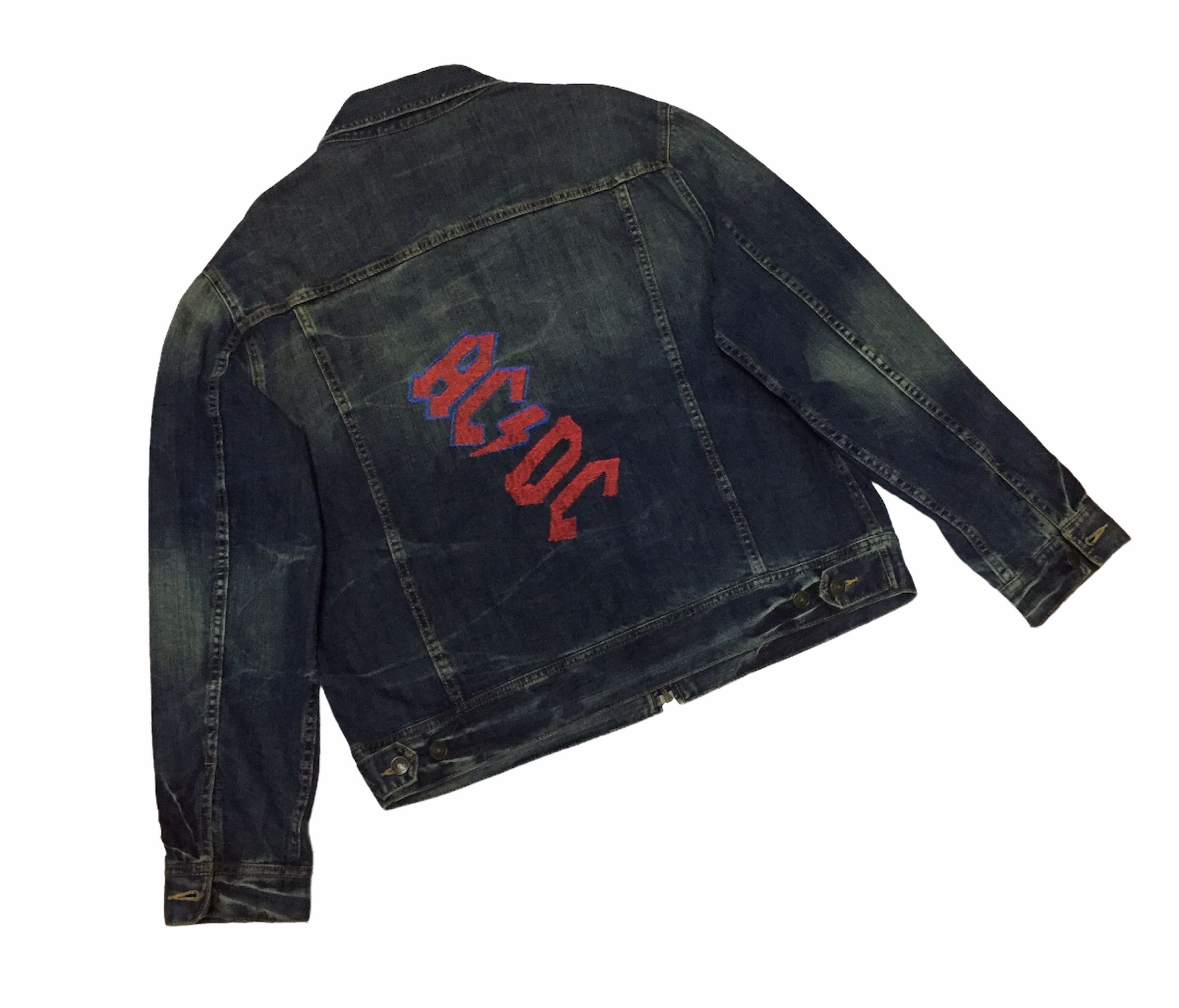 Band Tees ACDC ROCK BAND EMBROIDERY DENIM ZIPPER JEANS JACKET Size US L / EU 52-54 / 3 - 8 Thumbnail
