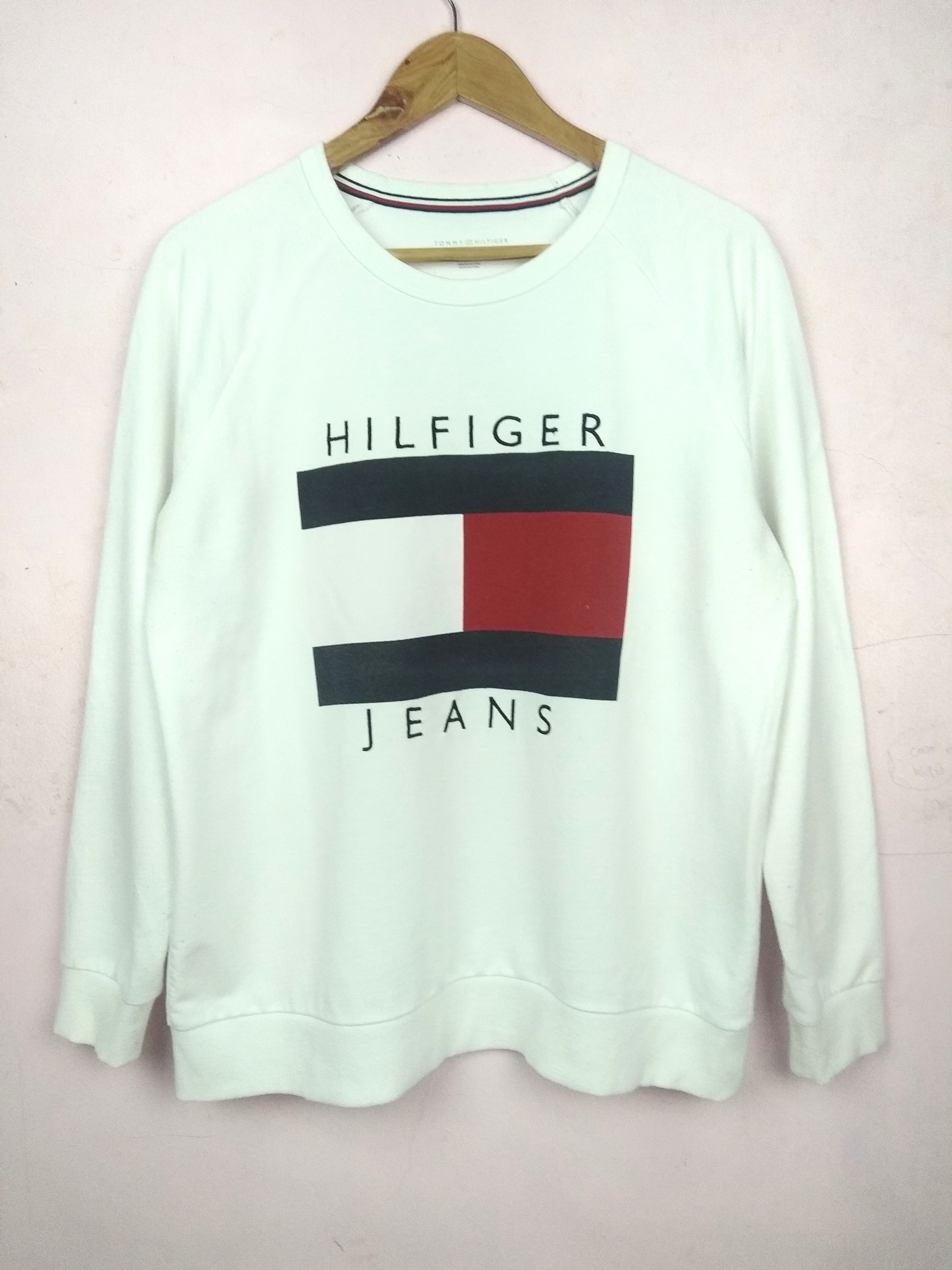 Tommy Hilfiger × Vintage Vintage Tommy Hilfiger Jeans Sweatshirt big logo Size US L / EU 52-54 / 3 - 2 Thumbnail