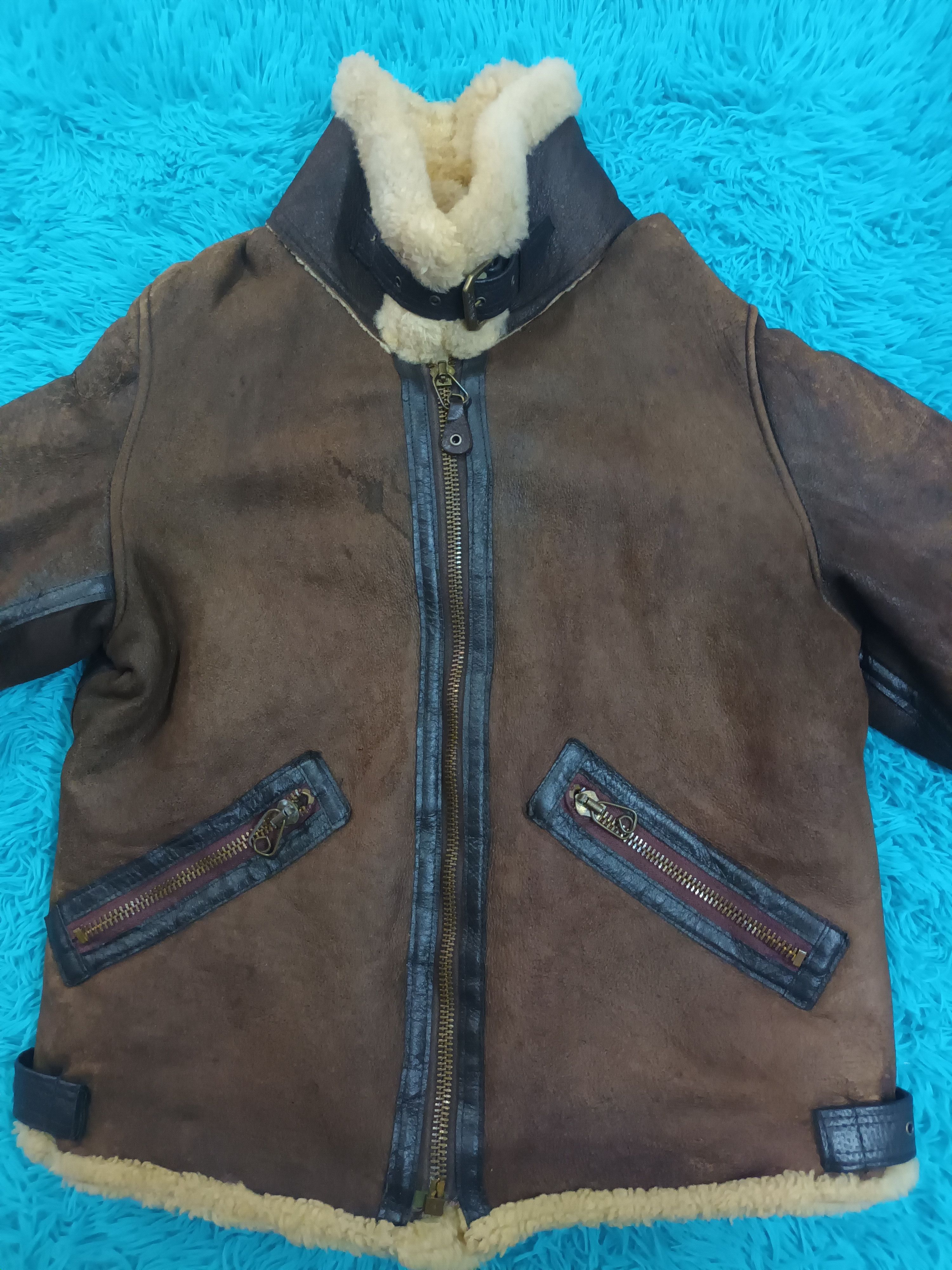 Avirex 🔥 DISTRESSED AVIREX LIMITED SHEEPSKIN TYPE B 9 JACKET 🔥 Size US L / EU 52-54 / 3 - 5 Thumbnail