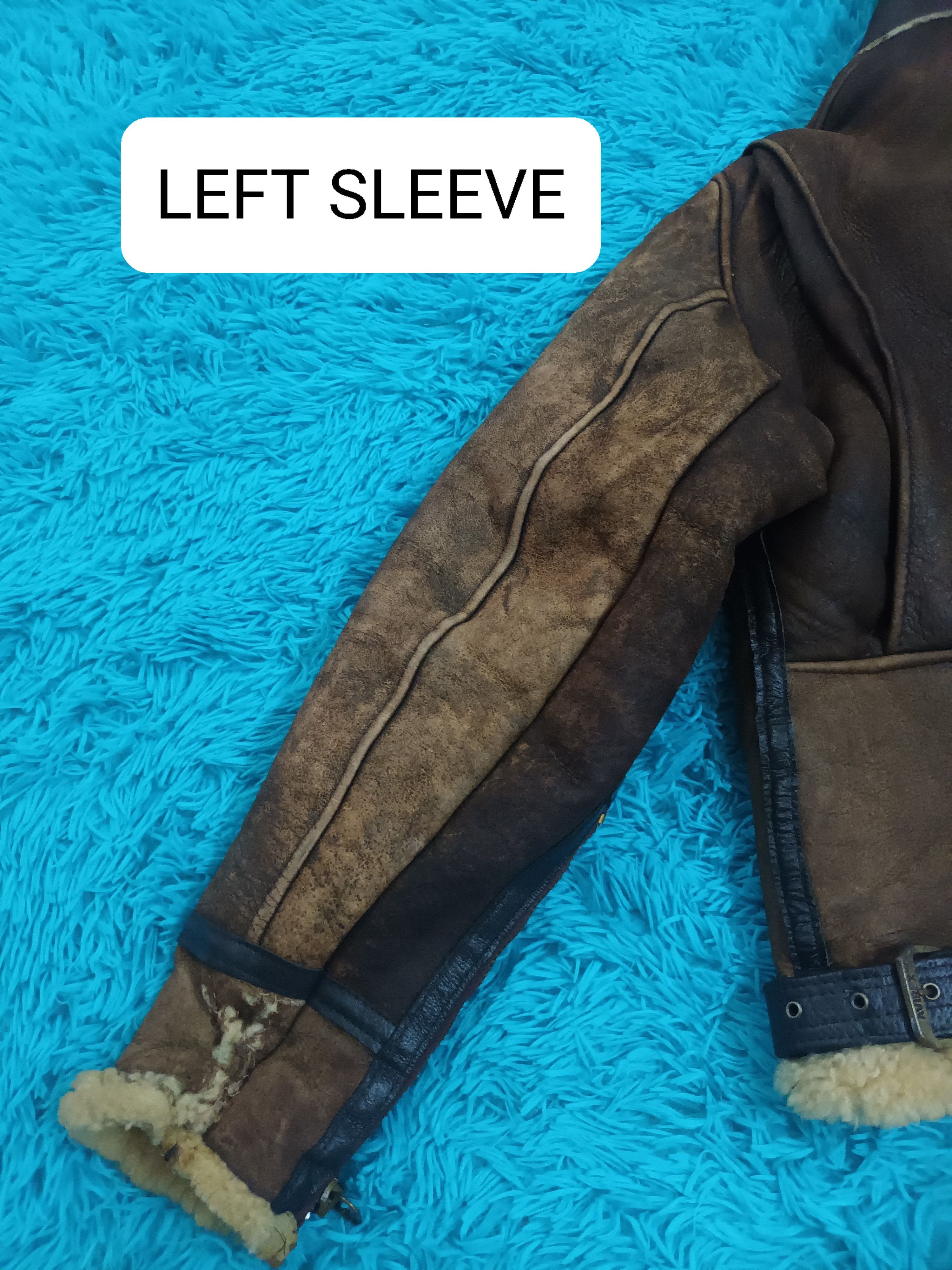 Avirex 🔥 DISTRESSED AVIREX LIMITED SHEEPSKIN TYPE B 9 JACKET 🔥 Size US L / EU 52-54 / 3 - 17 Thumbnail