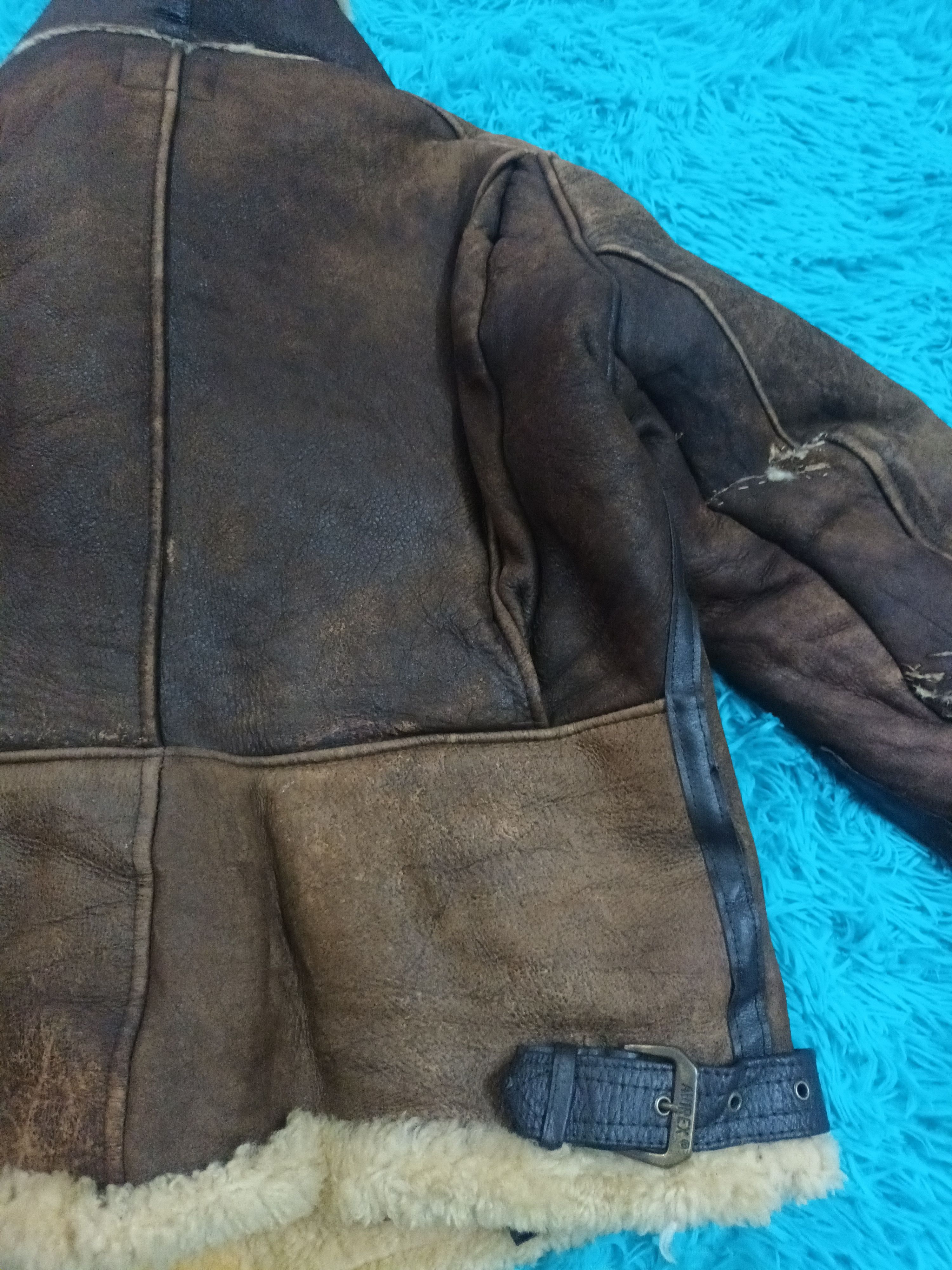 Avirex 🔥 DISTRESSED AVIREX LIMITED SHEEPSKIN TYPE B 9 JACKET 🔥 Size US L / EU 52-54 / 3 - 8 Thumbnail
