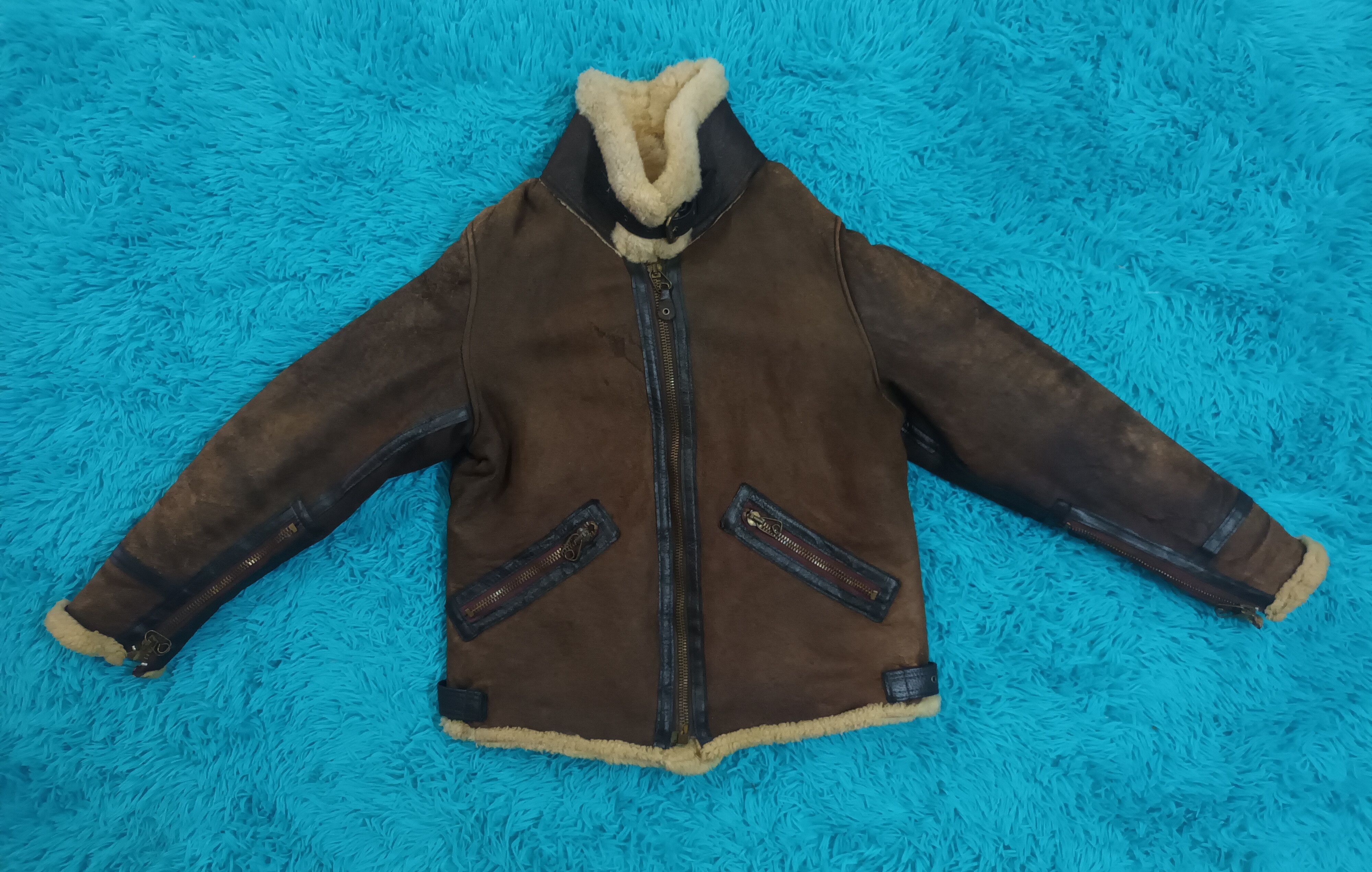 Avirex 🔥 DISTRESSED AVIREX LIMITED SHEEPSKIN TYPE B 9 JACKET 🔥 Size US L / EU 52-54 / 3 - 1 Thumbnail