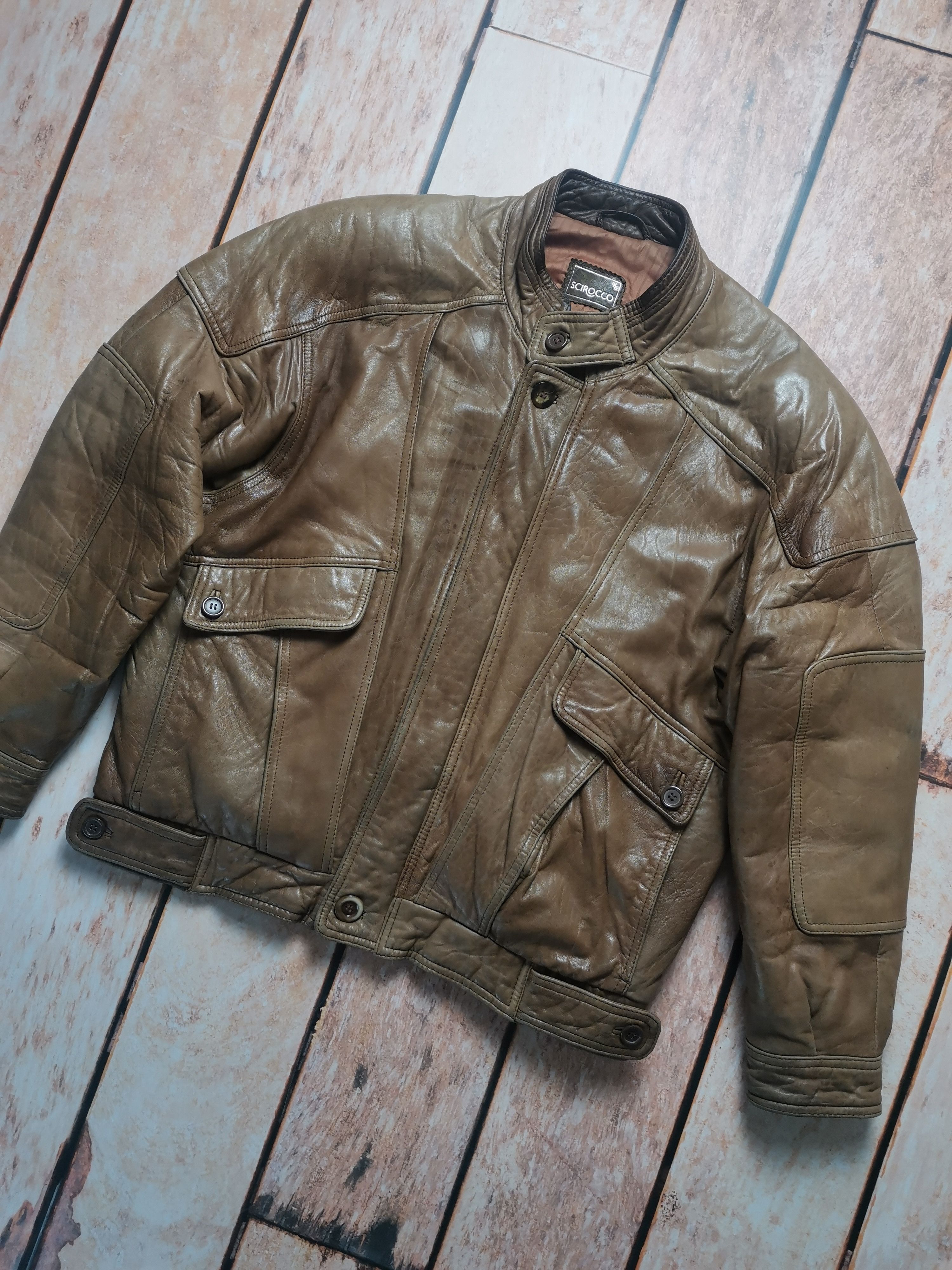 image of Brown Lamb Nappa Leather Jacket Vintage 90S, Men's (Size Medium)