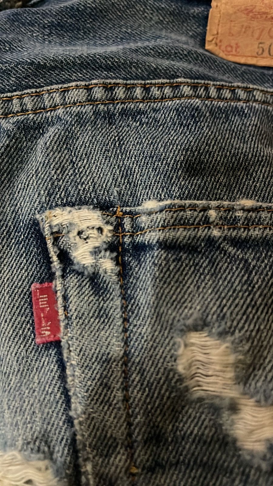 Levi's VINTAGE SELVEDGE LEVI’S 501 BIG E” Distressed USA Made Size US 31 - 8 Thumbnail