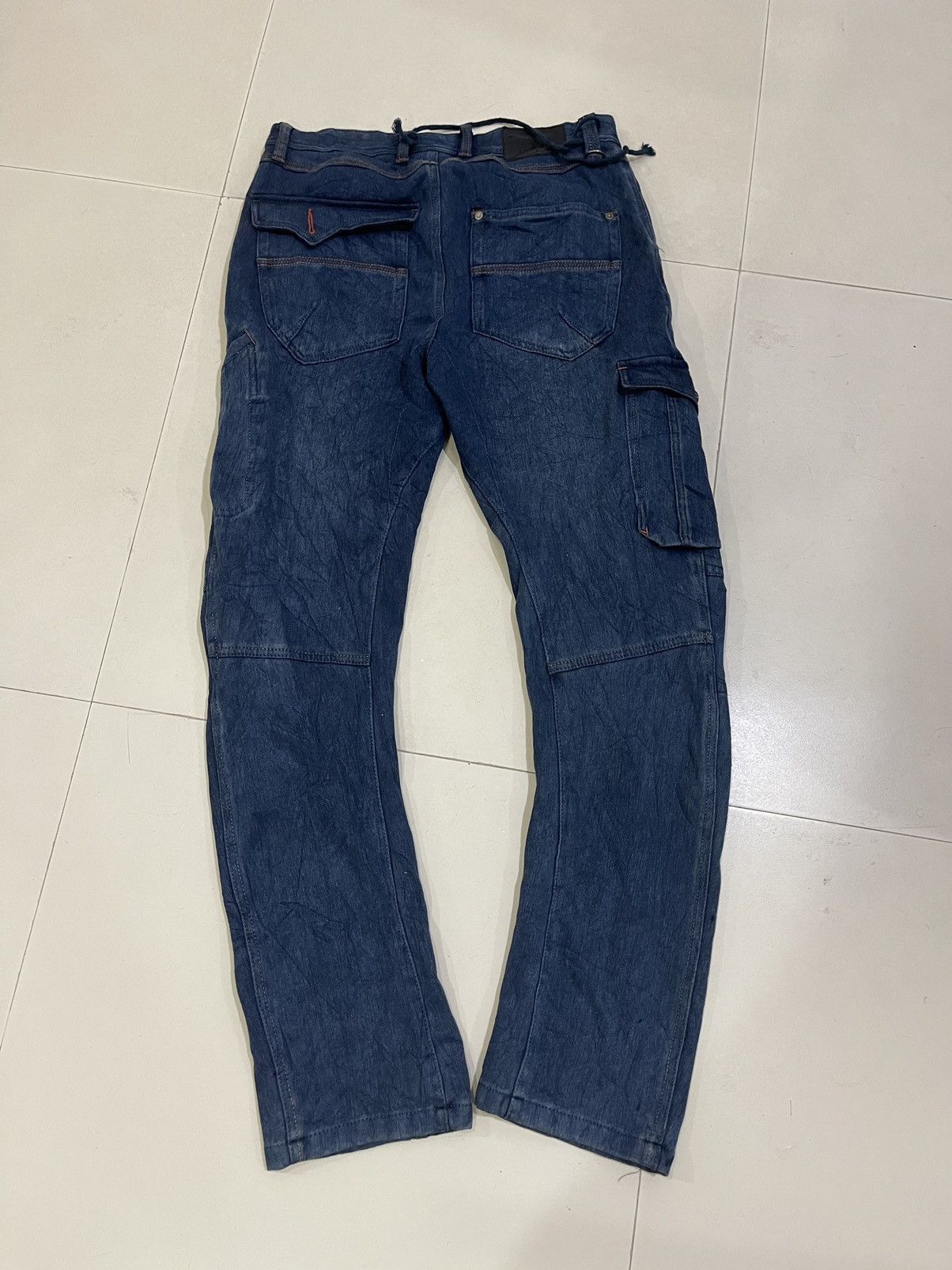 Japanese Brand 90’s Twisted Denim Flare Jeans Fieldcore Size US 34 / EU 50 - 3 Thumbnail