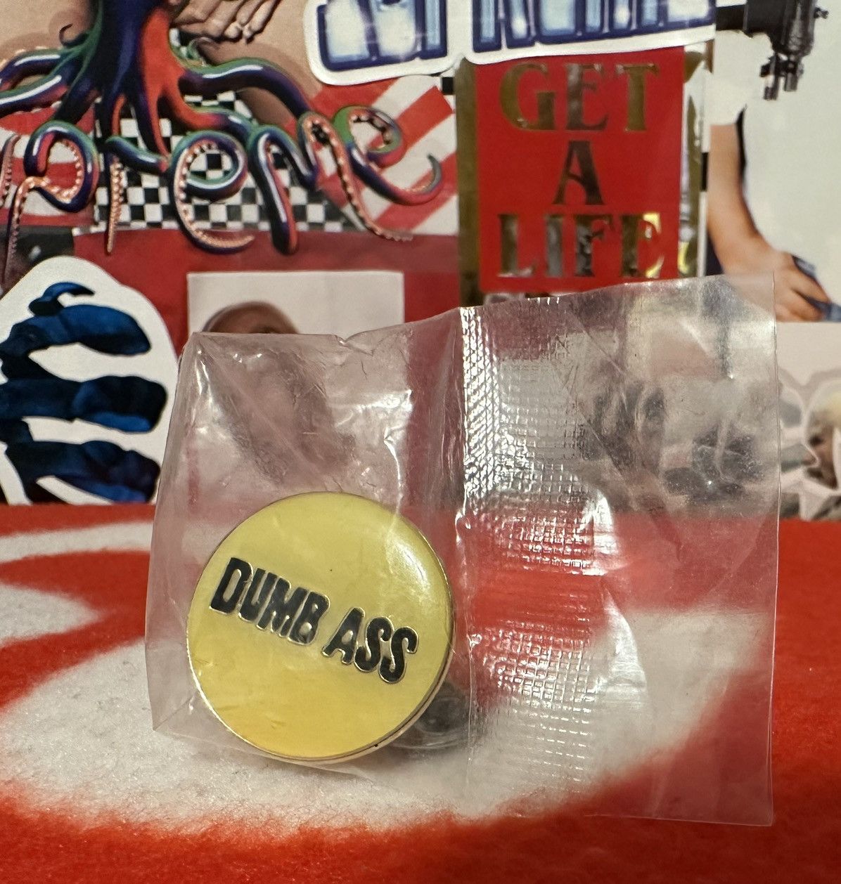 image of Supreme Dumb Ass Pin Gold Ds New Fw14 2014 Japan Only, Men's