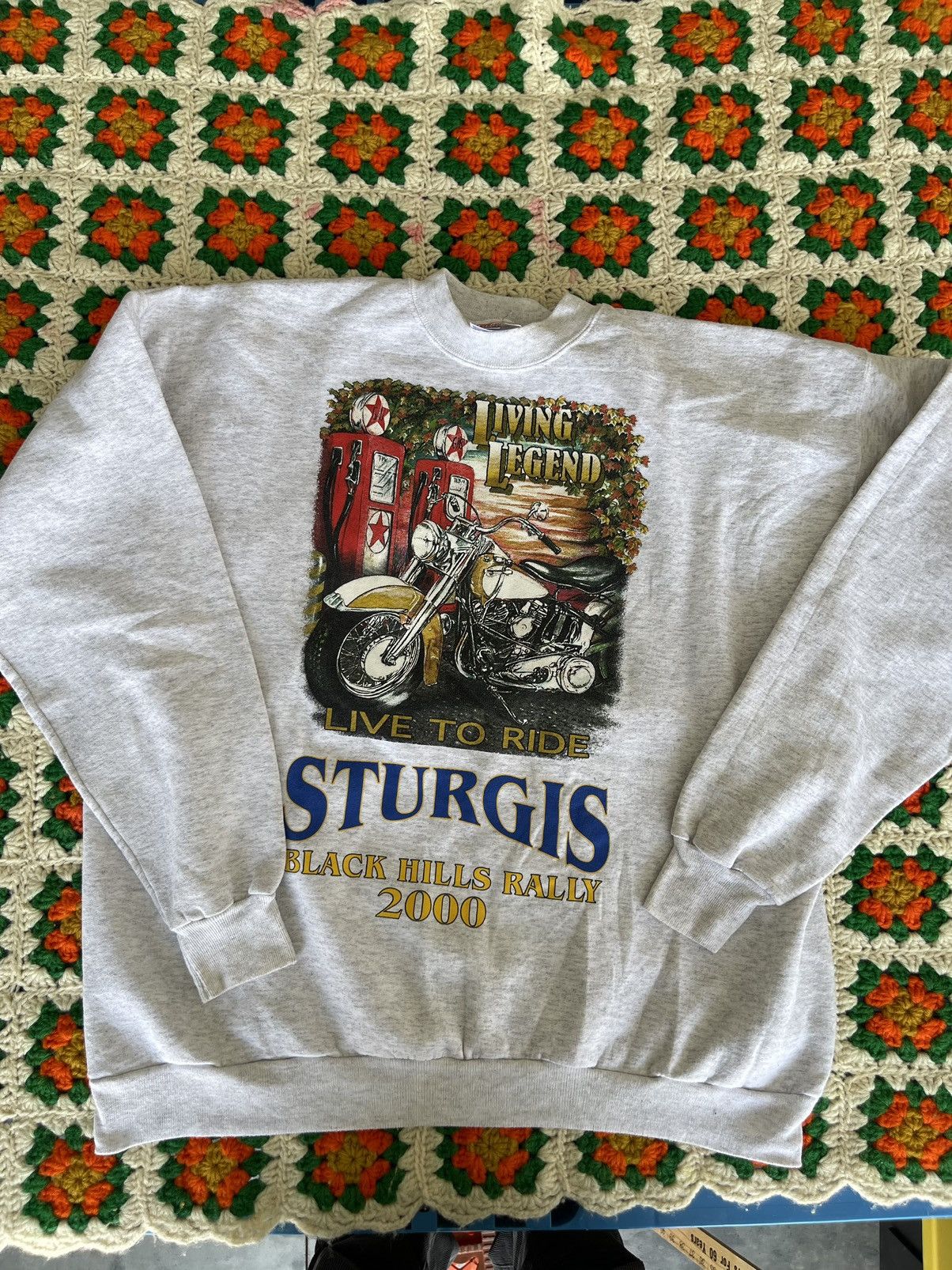 Sweatshirt Vintage Du Rallye Moto Sturgis Mississippi River 2008 - Taille L - Marque Gildan - Occasion Très Bon état