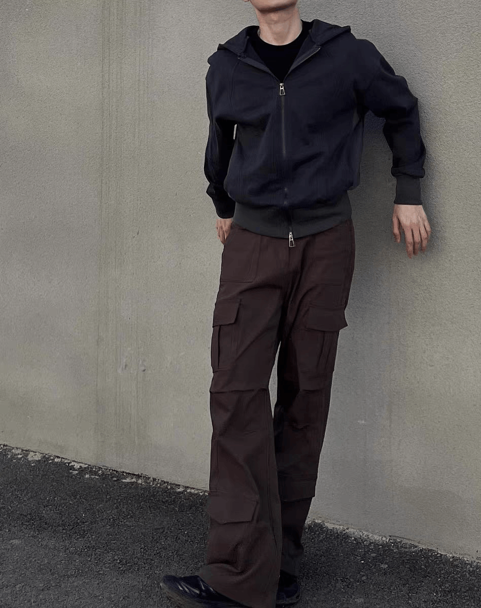 utility baggy flared cargo pants