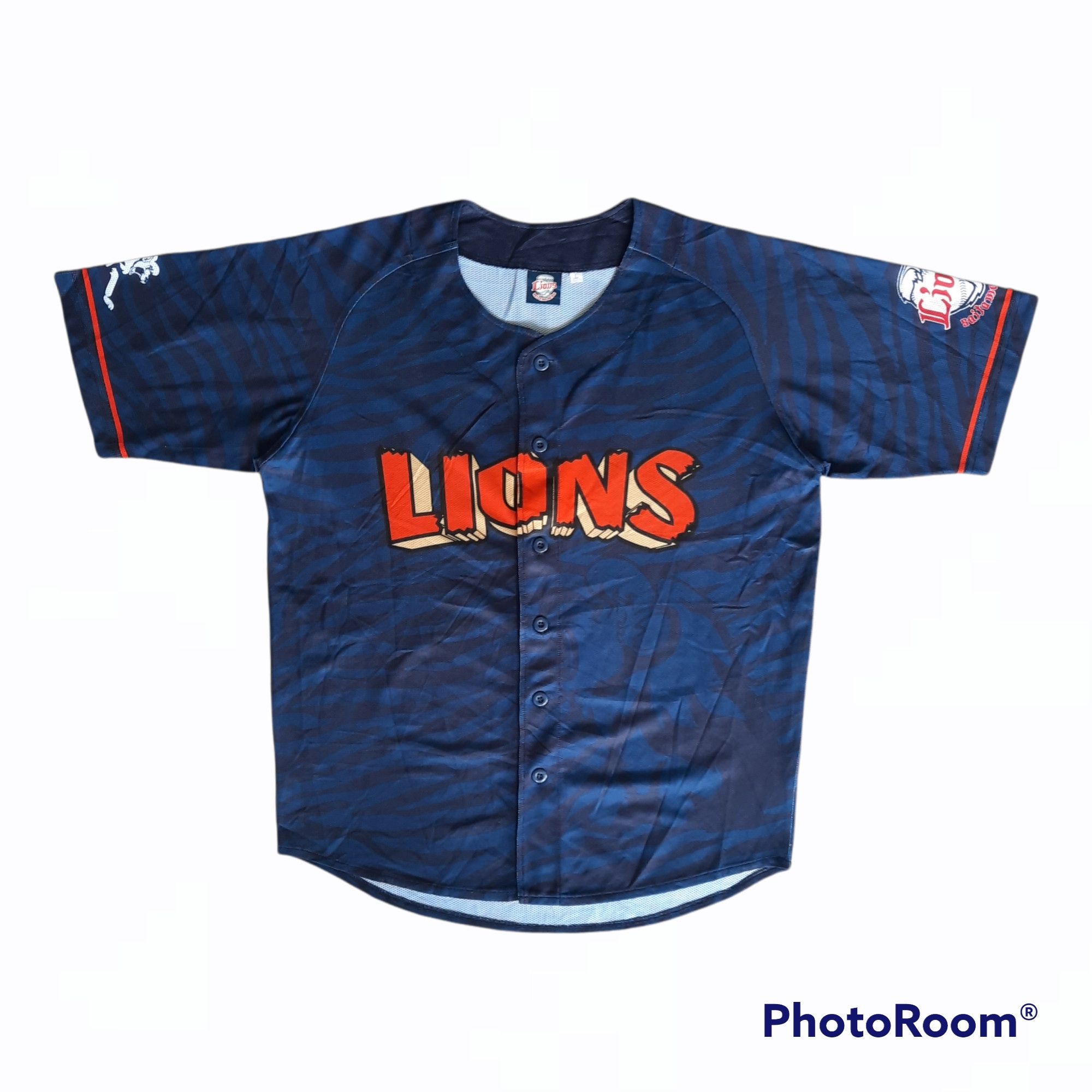Maillot Baseball NPB Majestic – Saitama Seibu Lions – Japon – Bleu – Taille S