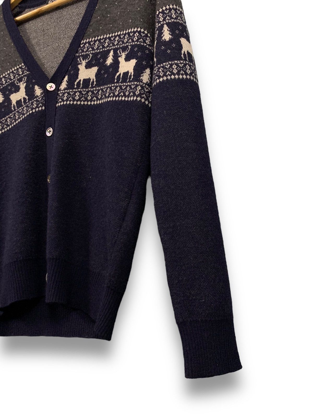 United Arrows Japanese Brand Knitted Wool Native Cardigan Style Sweater Size L / US 10 / IT 46 - 9 Thumbnail