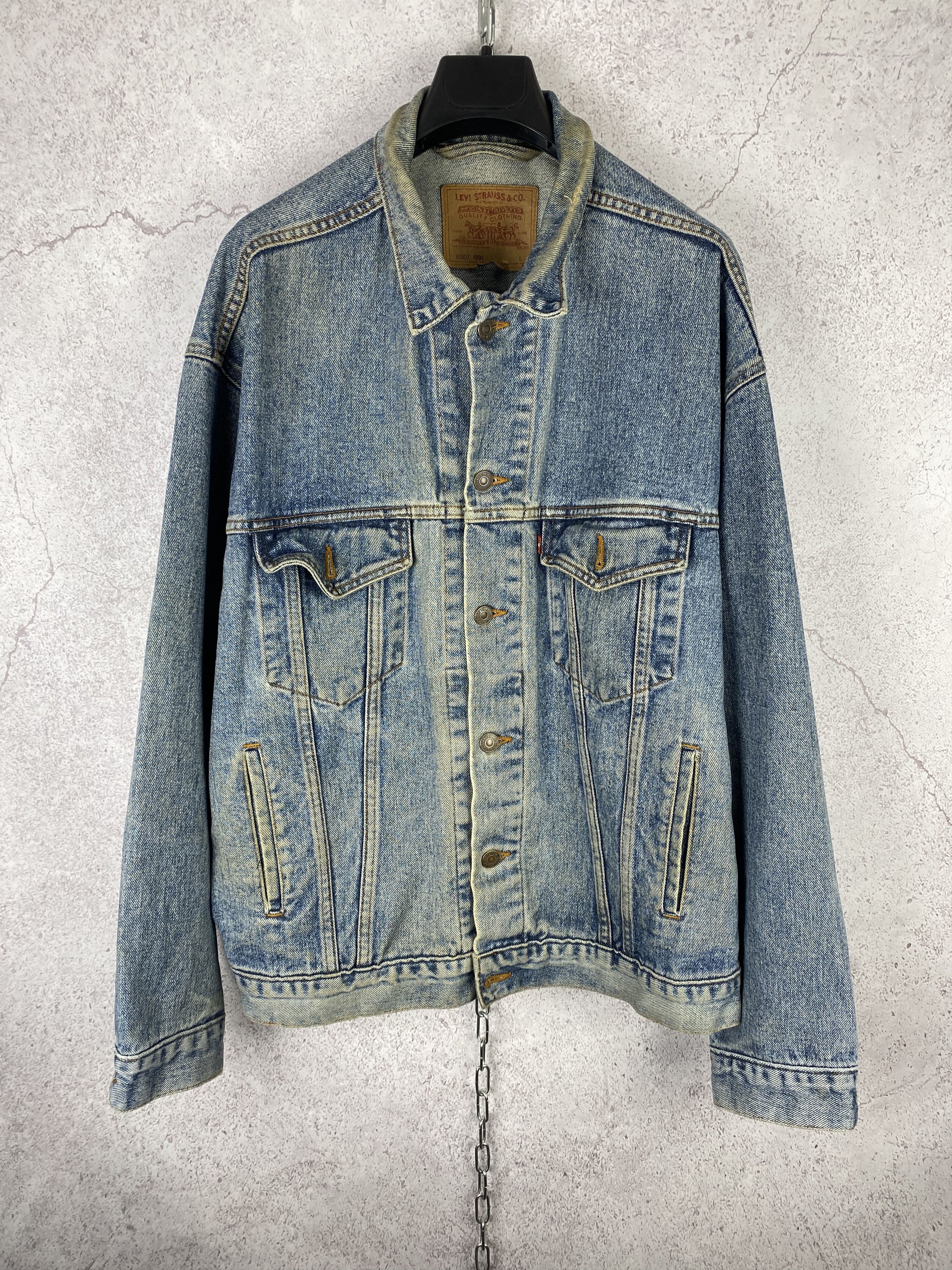 Rare Vintage Levis Denim Blue Tracker Jacket