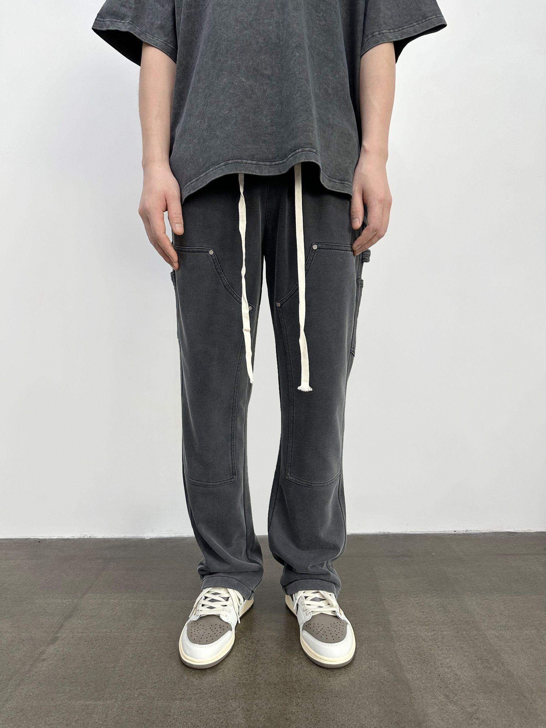 Designer × Japanese Brand × Vintage sports faded double knee carpenter sweatpants Size US 32 / EU 48 - 3 Thumbnail