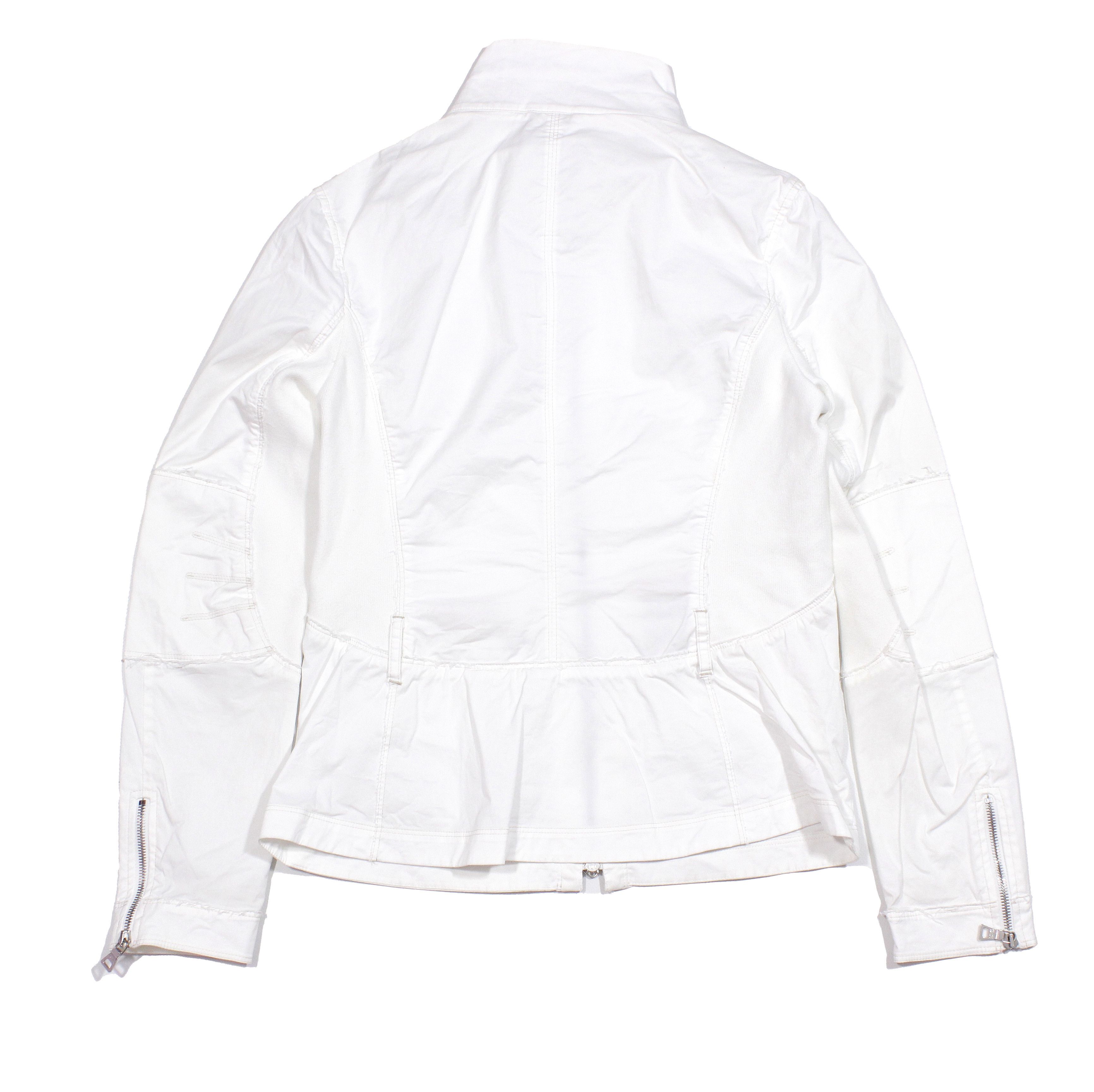 Prada S/S2003 Biker Cotton Jacket Vintage Size L / US 10 / IT 46 - 3 Thumbnail