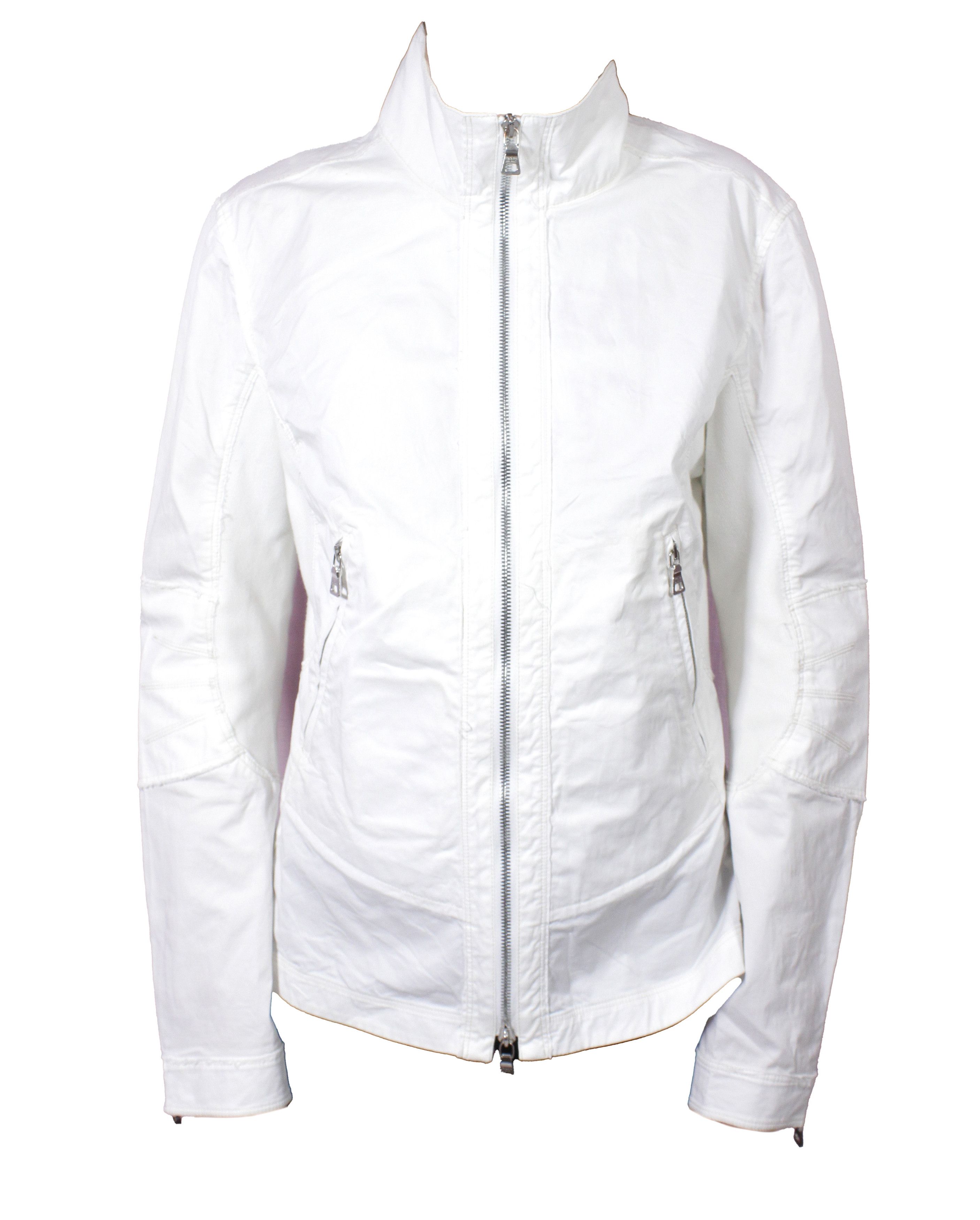 Prada S/S2003 Biker Cotton Jacket Vintage Size L / US 10 / IT 46 - 2 Thumbnail