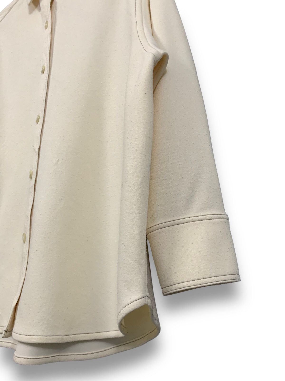 United Arrows Japanese Brand White Cream Oversized ButtonUp Blouse/Shacket Size XL / US 12-14 / IT 48-50 - 9 Thumbnail