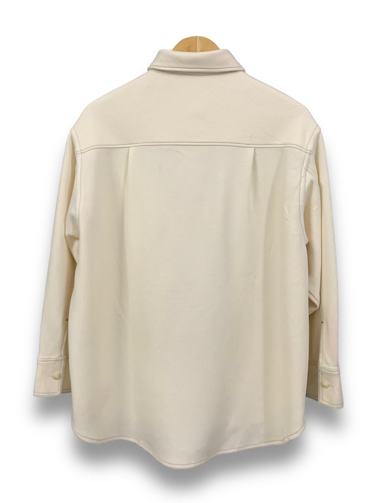 United Arrows Japanese Brand White Cream Oversized ButtonUp Blouse/Shacket Size XL / US 12-14 / IT 48-50 - 2 Thumbnail
